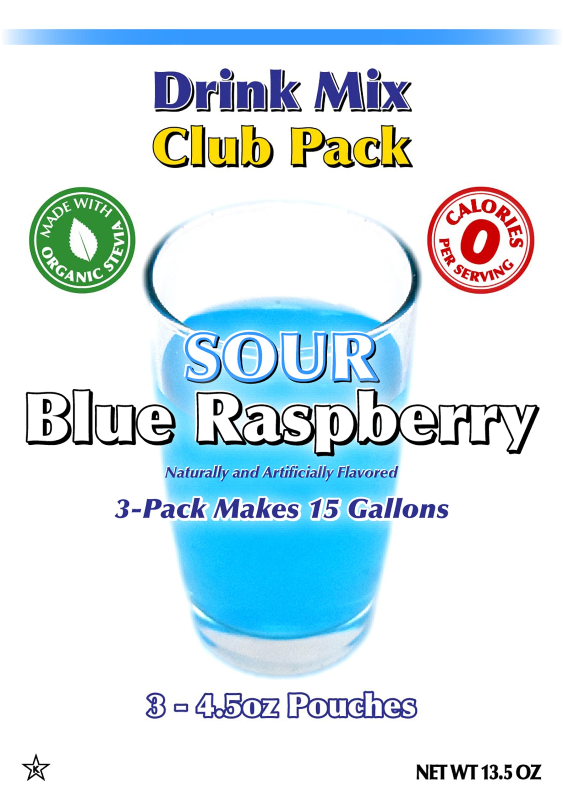 GramZero Sour Blue Raspberry Zero Calorie Sugar Free Drink Mix - Stevia Sweetened, Keto & Low Carb Friendly - Perfect for Nutrition Clubs, Loaded Teas, Workouts & Healthy Lifestyle