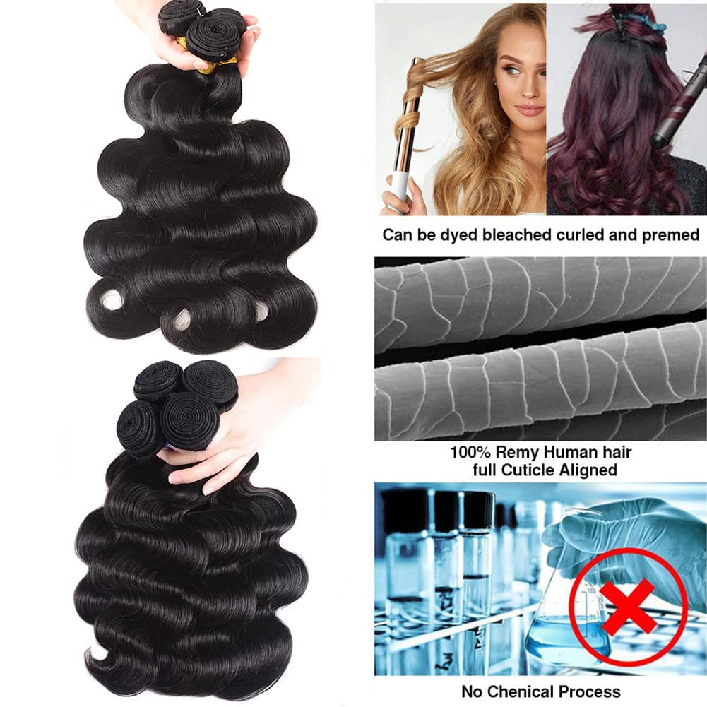 **Tasumla 12A 100% Unprocessed Brazilian Virgin Human Hair Bundles - Body Wave 3 Bundles (26/28/30 Inch) | Natural Color Human Hair Extensions for Weaving & Styling | Perfect for Daily Wear, Parties & Special Occasions**