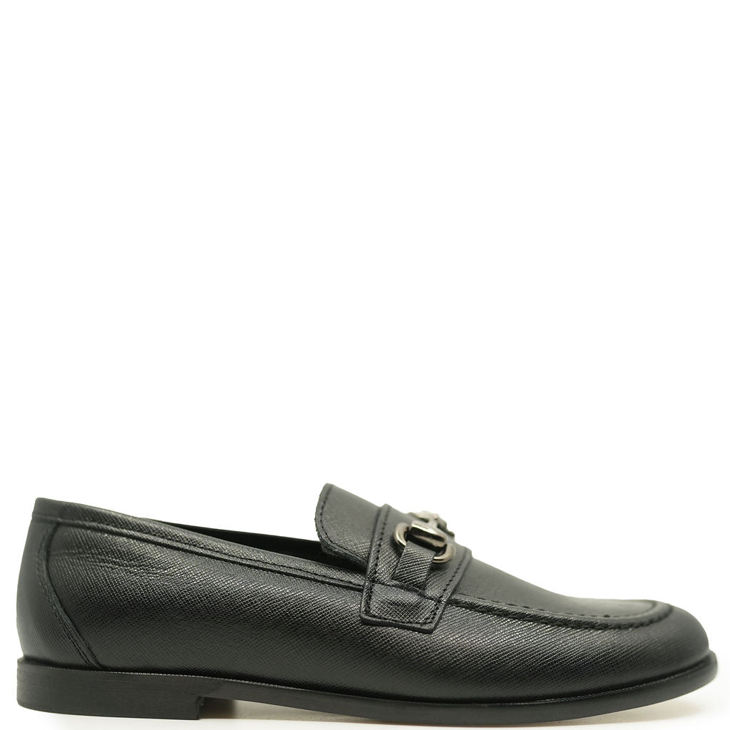 Blublonc Men's Classic Black Dress Shoes with Buckle Detail - Formal Office, Wedding & Business Attire