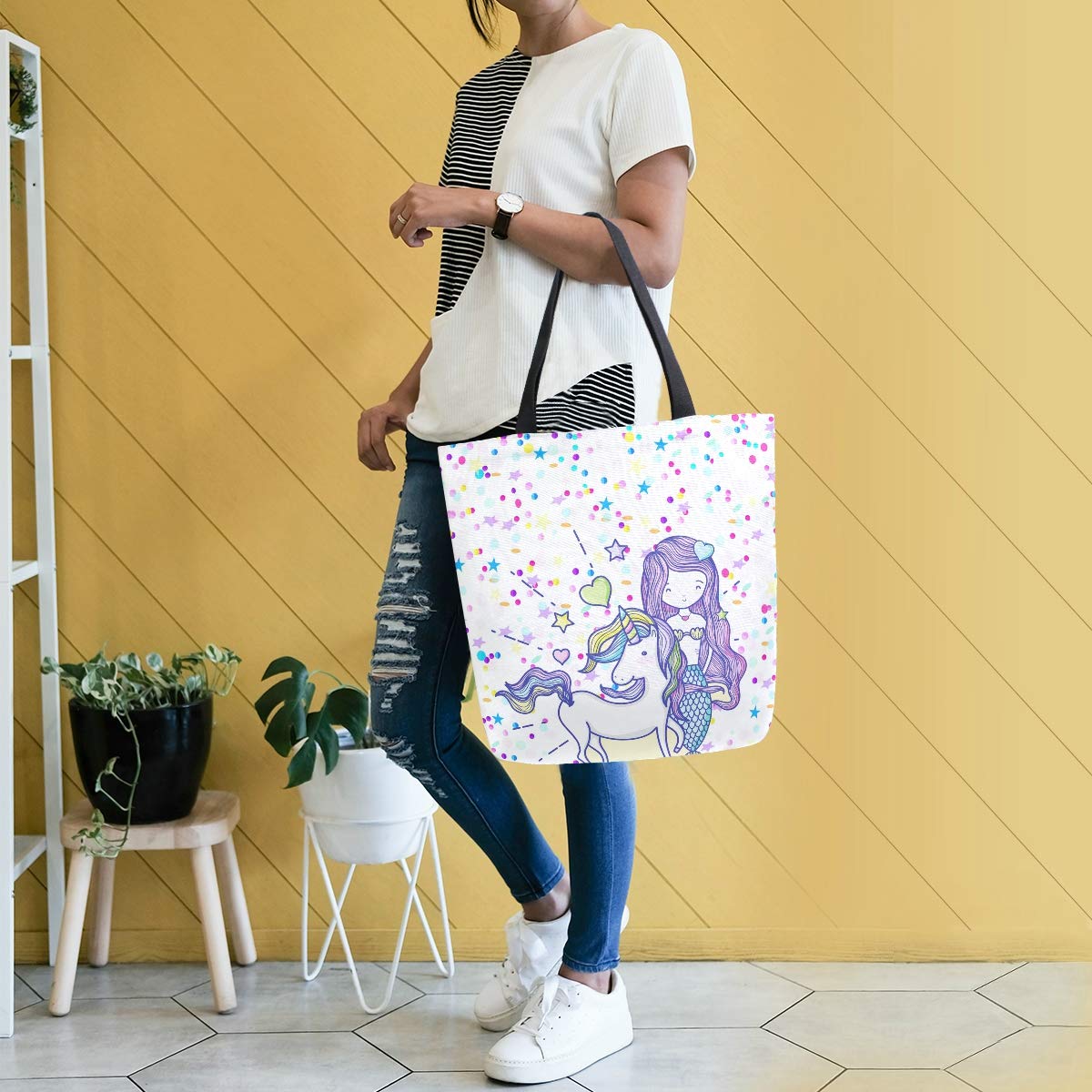 SUABO Reusable Tote Bag for Women - Eco-Friendly Canvas Grocery Shopping Bag - Perfect for Groceries, Beach, Work & Outdoor Activities