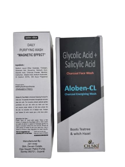 Aloben-CL Charcoal & 2% Salicylic Acid Acne Face Wash 60ml (Pack of 2) - Deep Cleansing for Oily & Acne-Prone Skin - Daily Skincare for Men & Women
