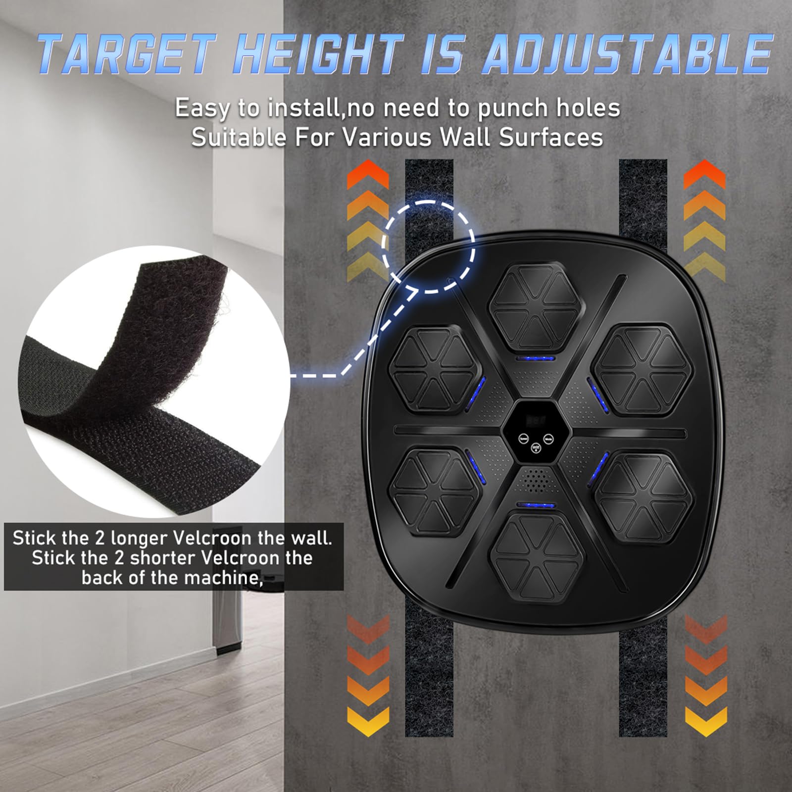 Smart Bluetooth Music Boxing Machine Trainer - 9 Speed & Mode Adjustable LED Electronic Wall Mounted Boxing Equipment for Home, Office & Gym - Perfect for Fitness Training, Stress Relief & Interactive Workouts