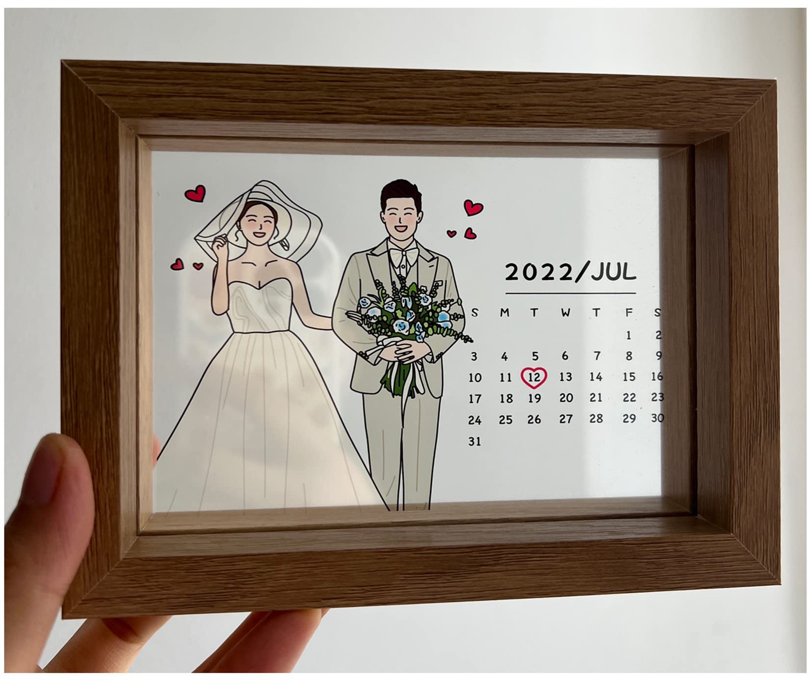 Custom Handmade Transparent Photo Frame - Personalized Comic Style Decor - Unique Birthday Gift for Men, Women, Husband, Wife, Mom, Girlfriend - Perfect for Wedding Anniversaries & Christmas Presents (14.5cm x 18.5cm) - Great for Home Decor, Office Desk & Memory Display