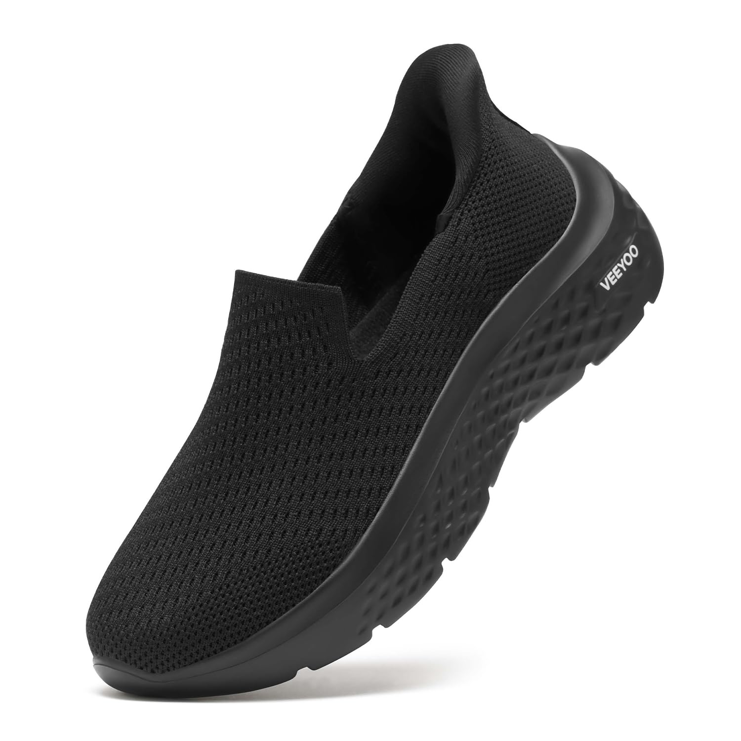 VEEYOO ZURIN Women's Slip-On Walking Shoes with Arch Support - Lightweight No-Lace Sneakers for Comfort & Support | Non-Slip Breathable Tennis Shoes for Work, Travel & Casual Wear