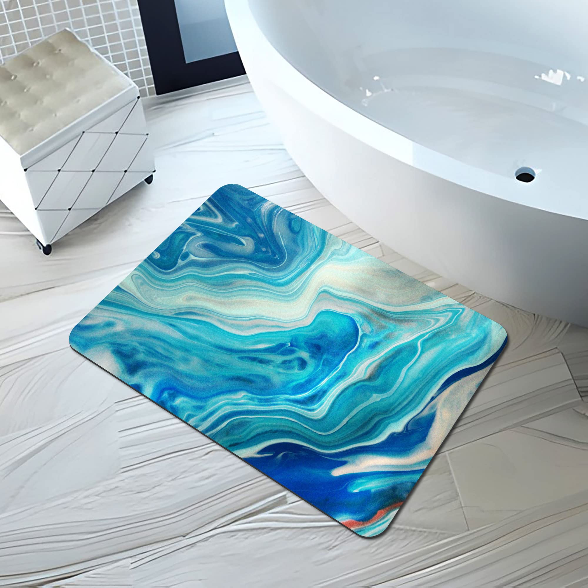 Super Absorbent Quick Dry Bath Mat - Non-Slip Rubber Backed for Bathroom & Shower
