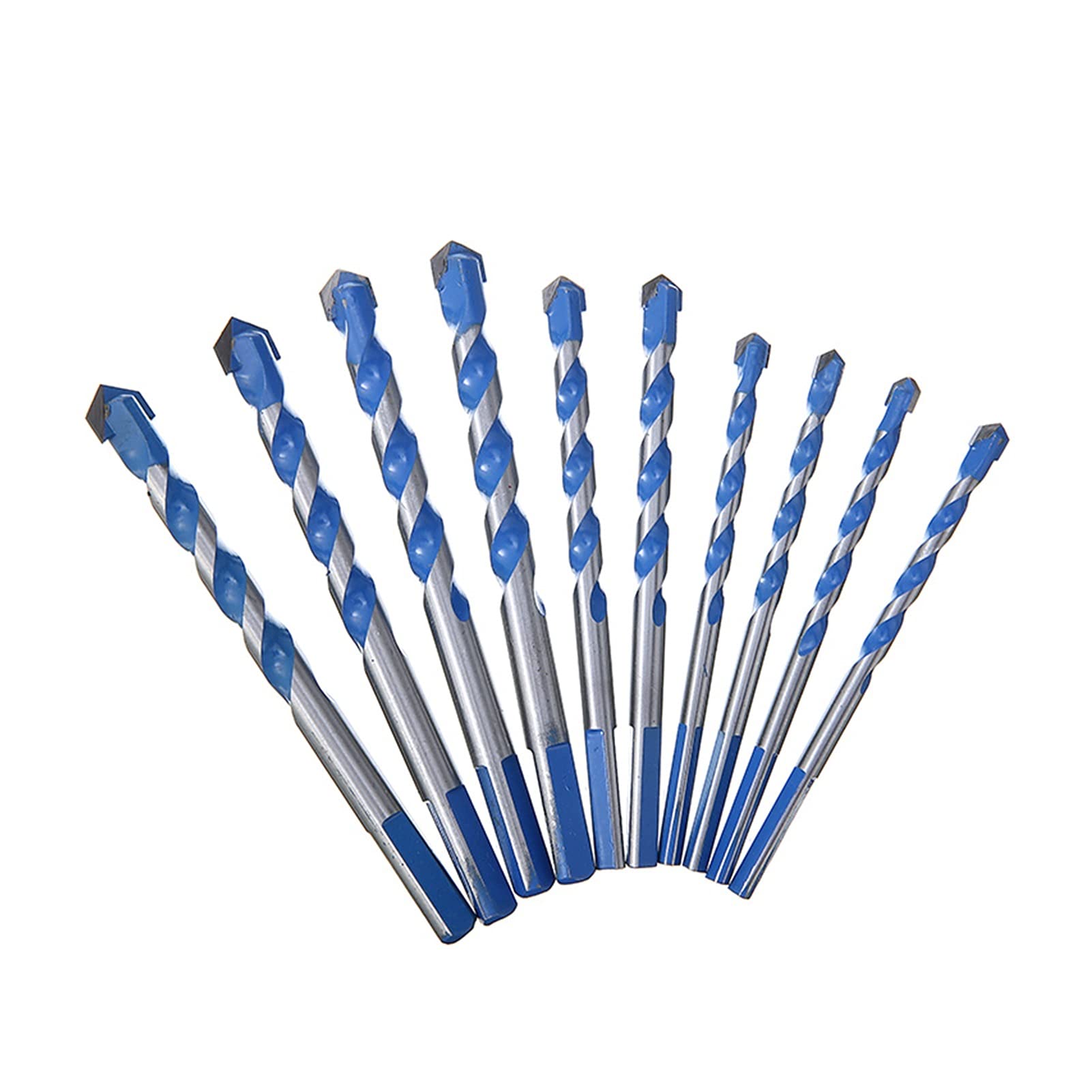 10pcs Tungsten Carbide Drill Bit Set for Porcelain, Ceramic Tile, Concrete, Brick, Glass & Marble - Heavy Duty Masonry Drill Bits for DIY & Professional Use - Perfect for Home Renovation, Construction & Craft Projects