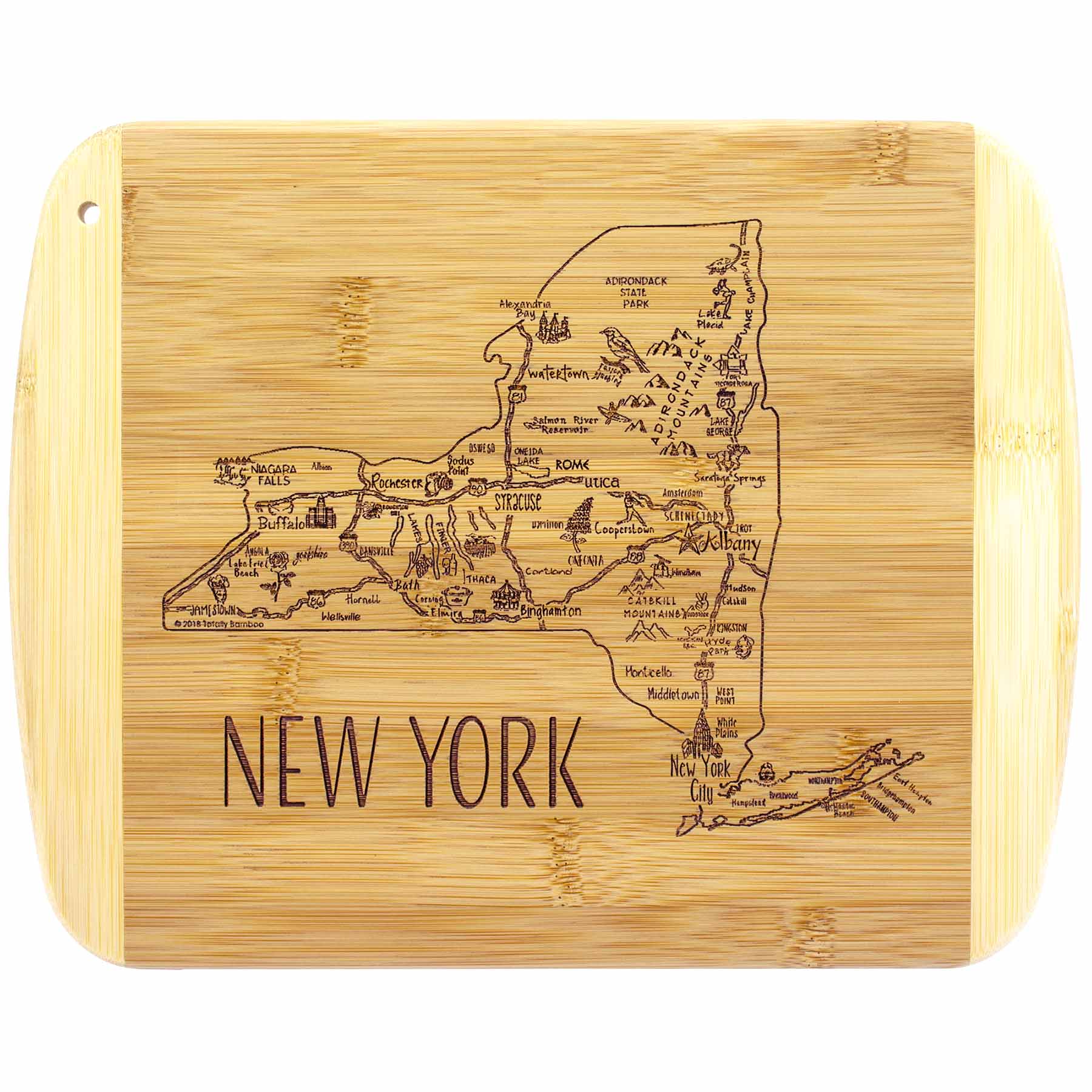 Premium New York Themed Wood Cutting Board - 11 x 8.75 Inches - Durable Kitchen Chopping Board for Cheese, Charcuterie & Food Prep - Perfect Gift for Home Chefs & NYC Lovers