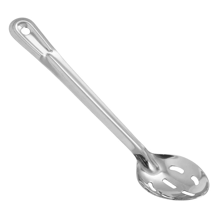 Winco BSST 13 Stainless Steel Slotted Basting Spoon - 13 Inch Professional Kitchen Utensil for Cooking, Baking, and Serving Sauces, Soups, and Gravies