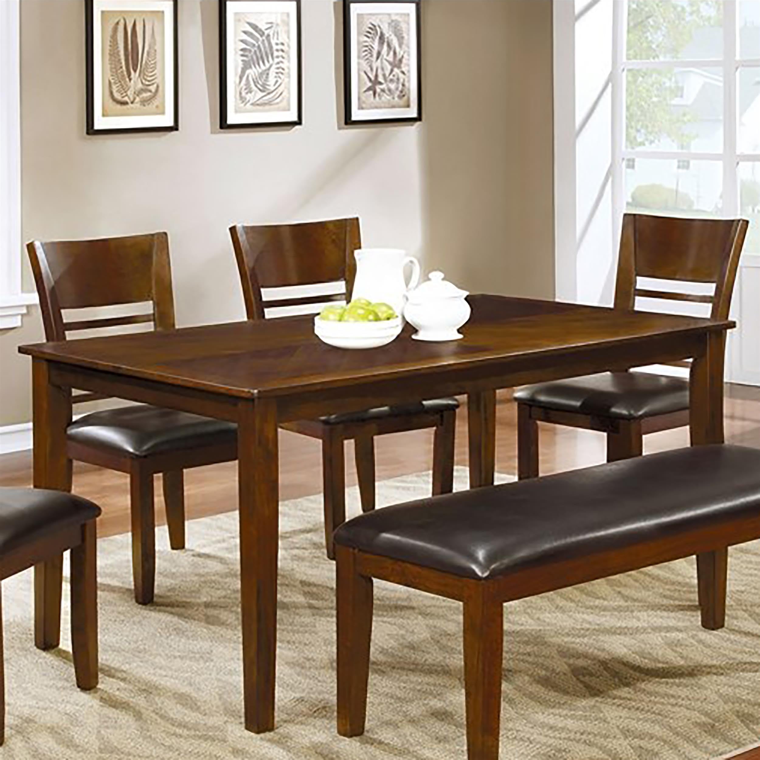 Tristen Solid Wood Extendable Dining Table - Brown Cherry Finish | Expandable for 6-8 People | Perfect for Dining Rooms, Kitchens & Small Spaces