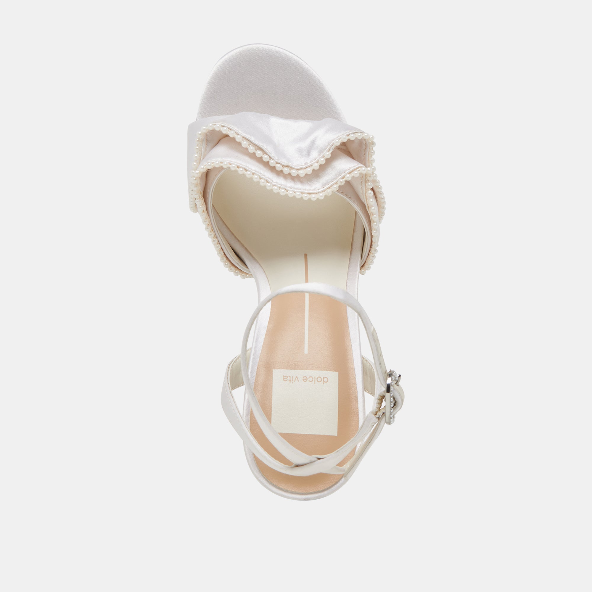 LUNETE Pearl Heels - Vanilla Satin Women's High Heels for Weddings, Parties & Special Occasions | Elegant & Comfortable Dress Shoes