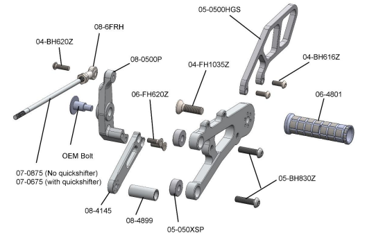 Triumph Street Triple 765 Rearsets - Standard Shift Without Quick Shifter | Motorcycle Foot Pegs & Gear Shift for Enhanced Control & Performance | Perfect for Track Days & Street Riding