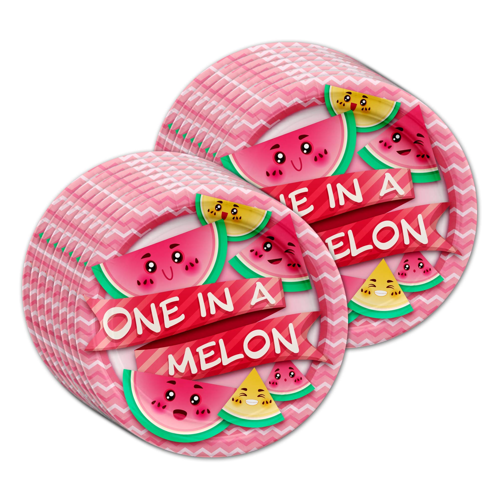 One in a Melon 1st Birthday Party Supplies Set - 16-Piece Tableware Kit with Plates, Napkins & Cups for Baby's First Birthday Celebration - Perfect for Summer Parties, Watermelon Themed Events & Milestone Celebrations