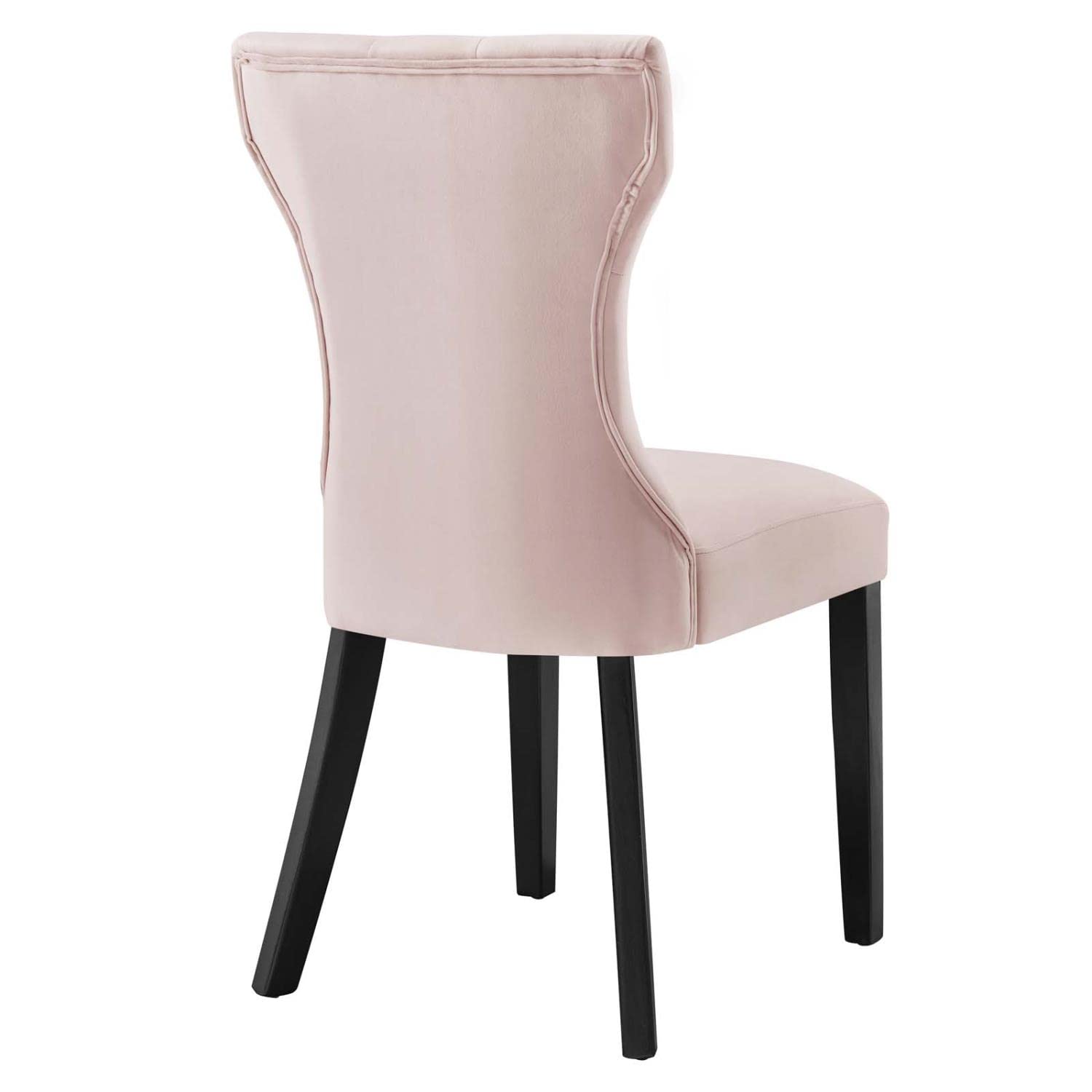 Modway Silhouette Velvet Dining Chairs - Set of 2, Pink Upholstered Modern Kitchen Chairs with Metal Legs (EEI-5014-PNK) - Perfect for Dining Room, Breakfast Nook & Small Space Decor