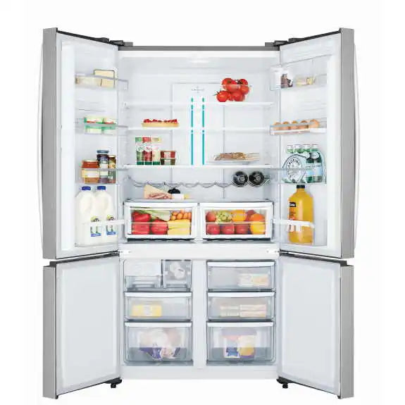 Westinghouse 541L Quad Door Refrigerator WQE6000SB Stainless Steel - Energy Efficient Large Capacity Fridge for Modern Kitchen & Open Plan Living Spaces