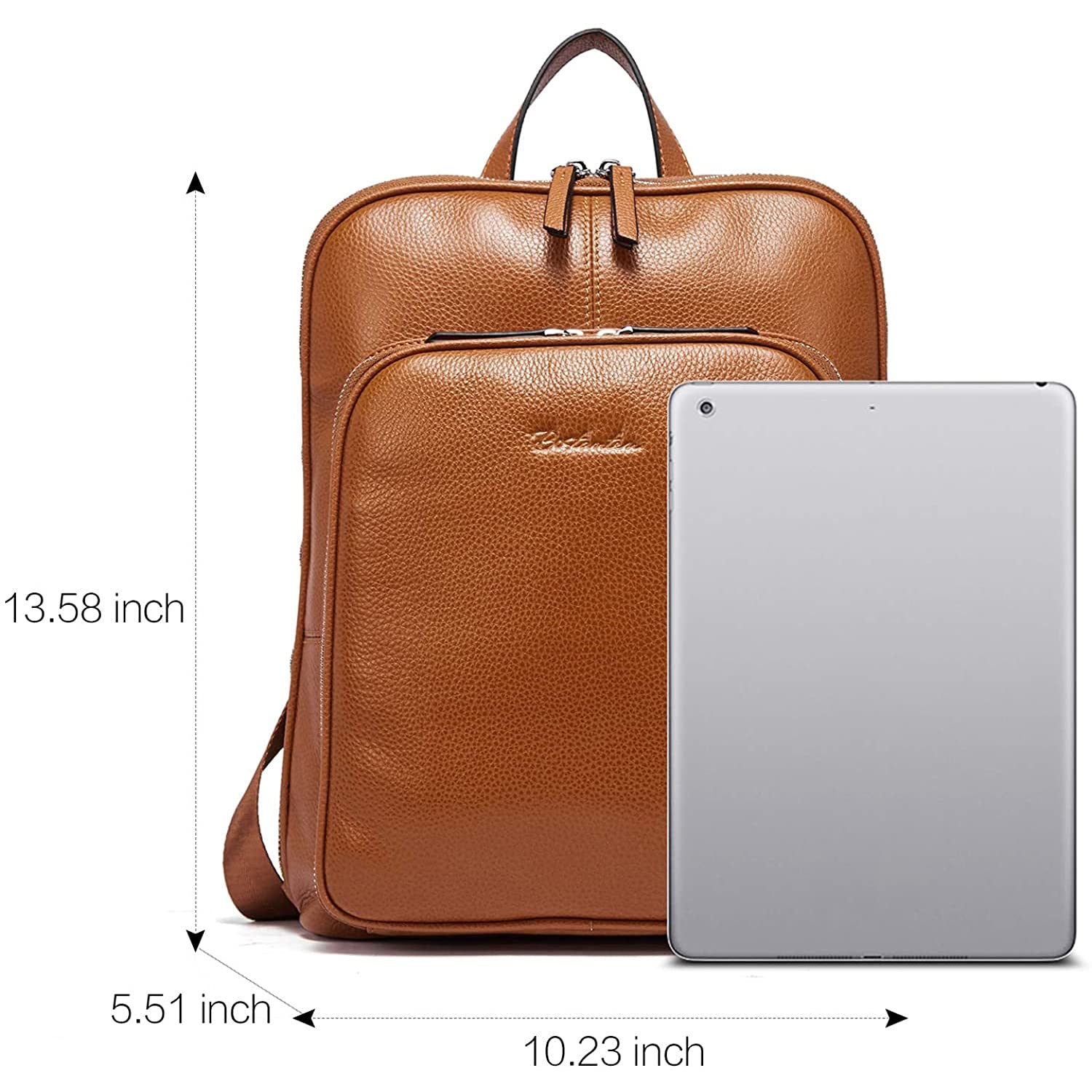 Genuine Leather Backpack Purse for Women - Stylish College & Travel Bag with RFID Blocking Wallet - Brown Leather Phone Clutch & Credit Card Holder - Perfect for Work, School & Daily Commute