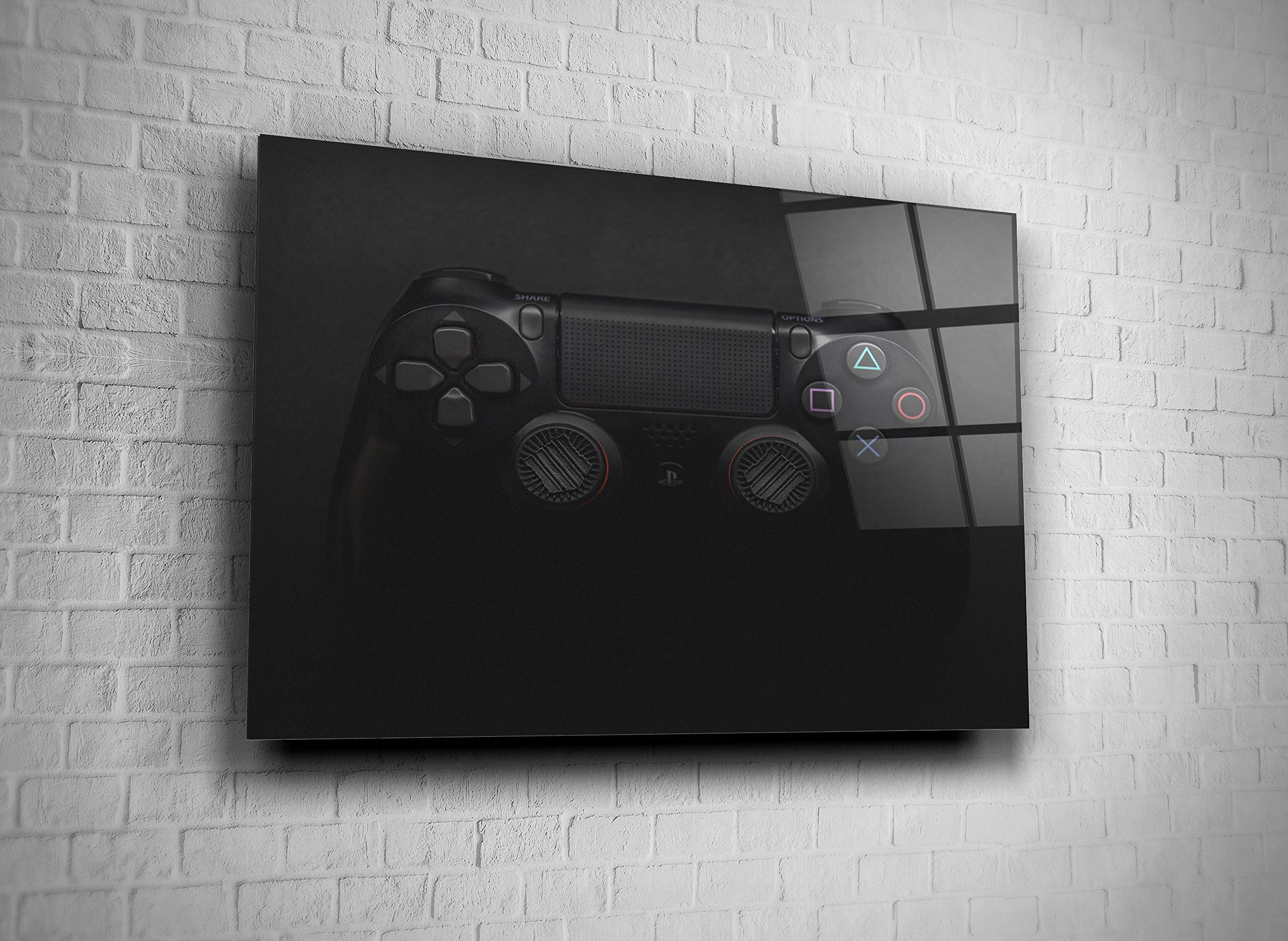 Premium Tempered Glass Video Game Controller Wall Art - Modern Home, Office & Hotel Decor - Unique Gift Idea for Gamers (24x36 Inches) - Perfect for Gaming Rooms, Man Caves & Entertainment Spaces