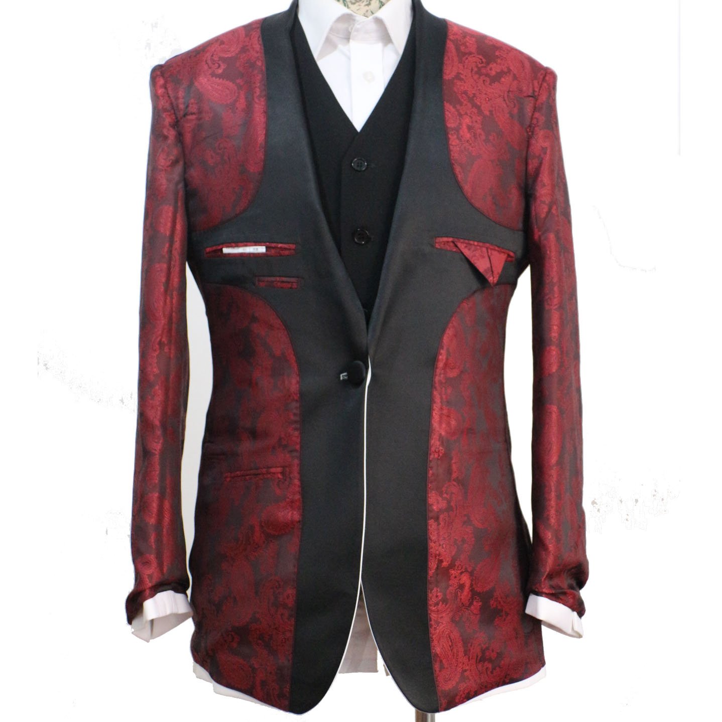 Navy Blue Wool Blend Black Shawl Lapel Tuxedo 2-Piece Suit Set for Men - Formal Evening Wear for Weddings, Prom & Black Tie Events
