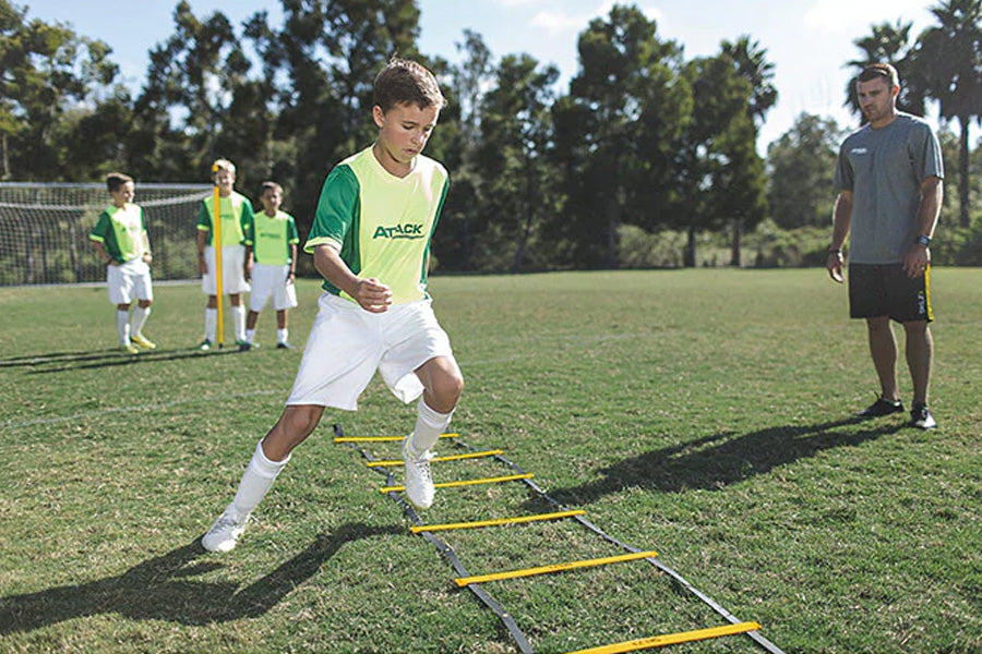SKLZ Quick Ladder Pro - Adjustable Speed & Agility Training Equipment for Soccer, Football & Basketball | Perfect for Home Gym, Backyard Drills & Team Sports Practice