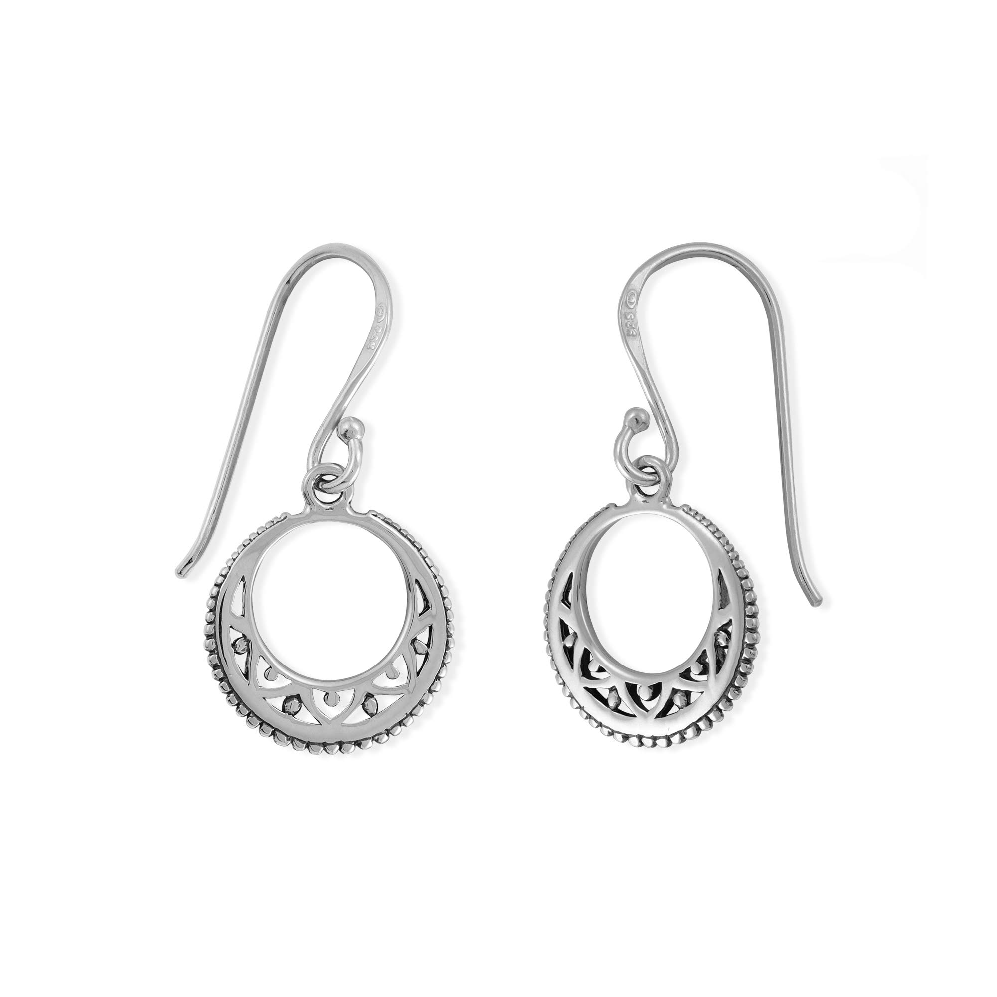 Sterling Silver Bohemian Moon Earrings for Women - Boho Chic Style