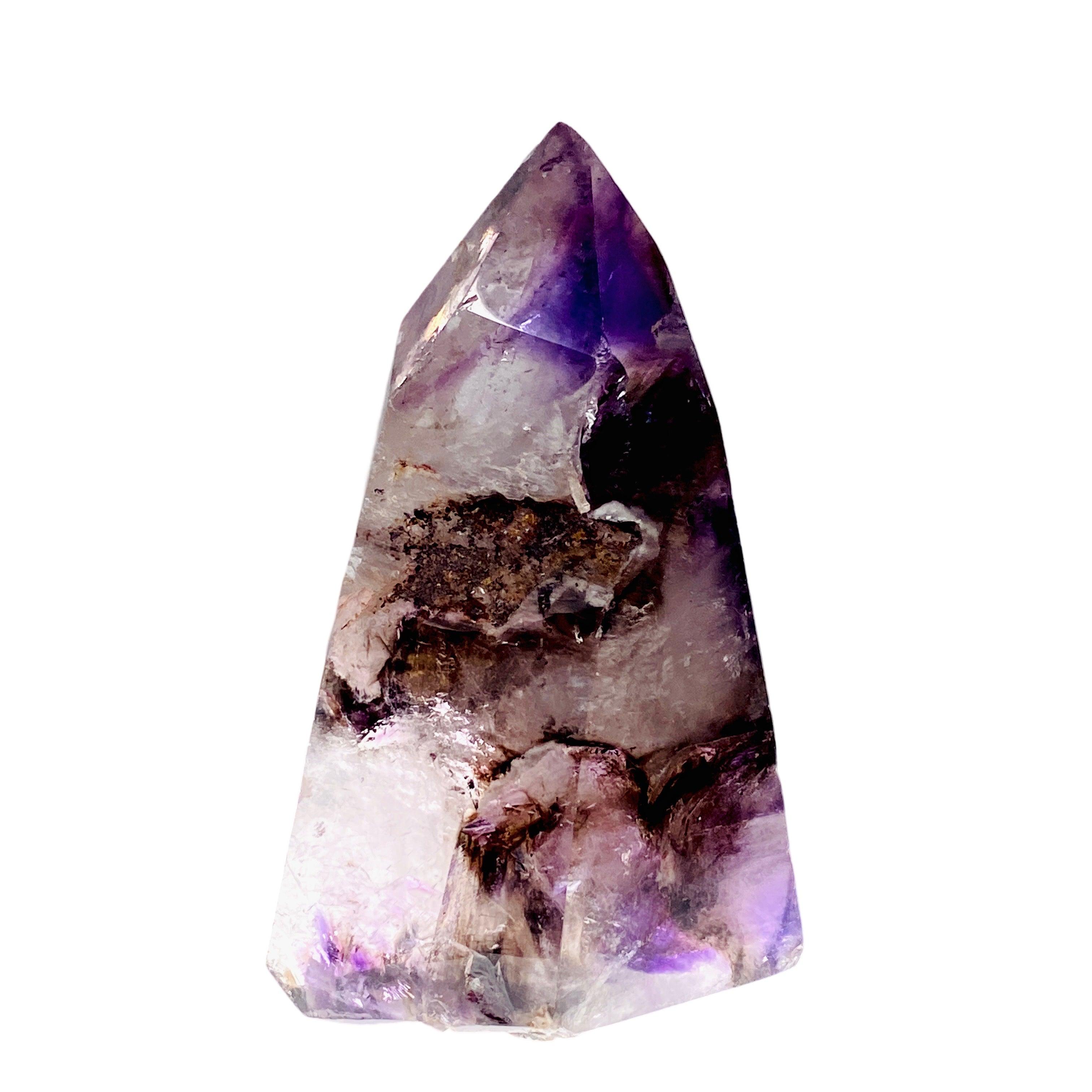 Natural Smokey Amethyst Polished Crystal with Inclusions - Healing Stone for Meditation, Reiki & Home Decor (CR3712)