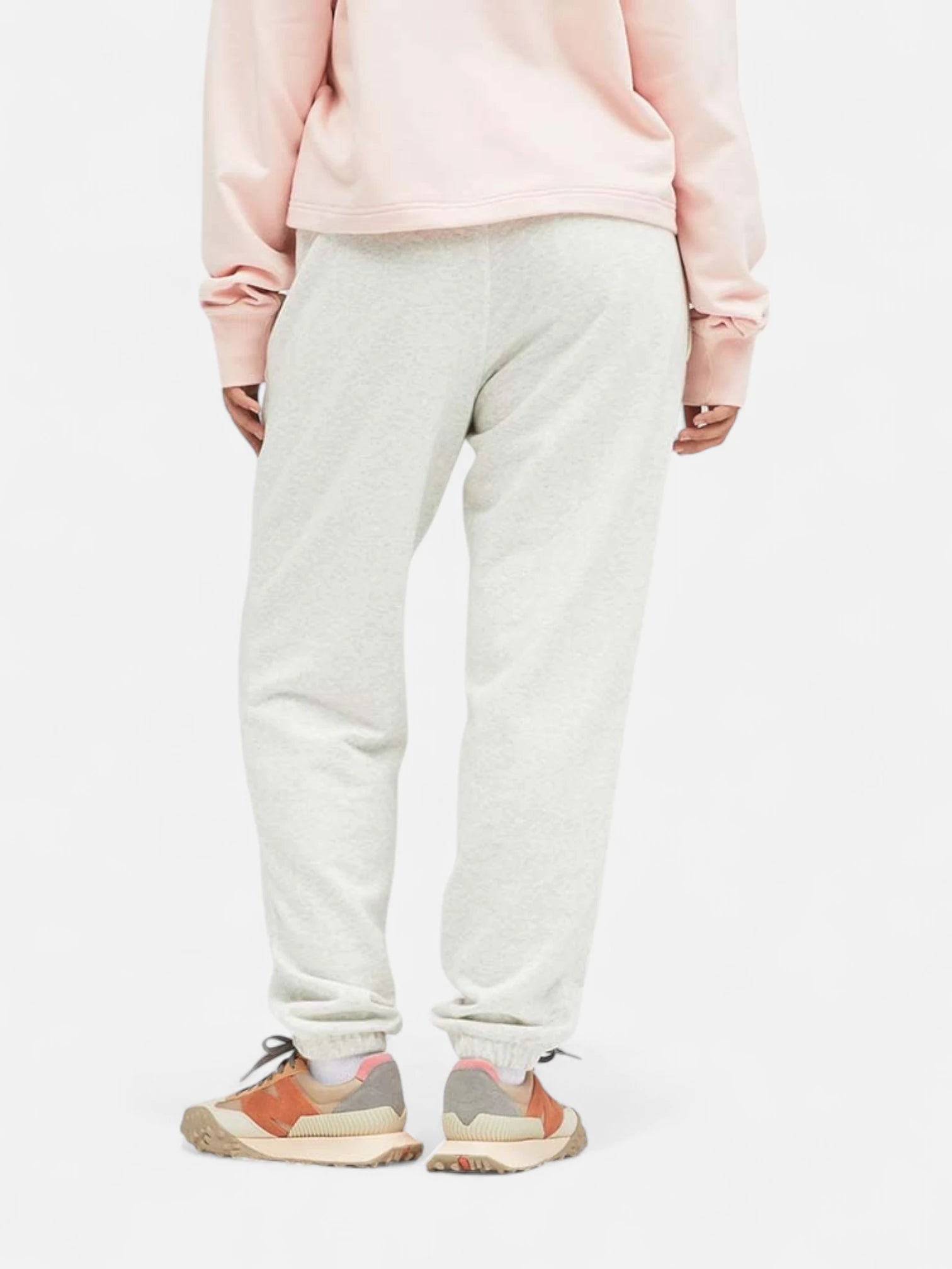 New Balance Essentials Women's White Jogger Pants - Comfortable Athletic Lounge Pants for Running, Yoga & Casual Wear