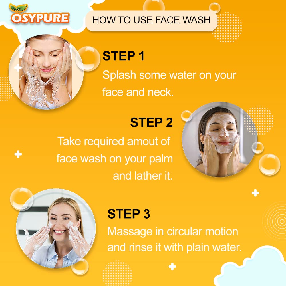 Osypure Skin Lightening & Brightening Face Wash for Glowing Complexion - Gentle Cleanser for Dark Spots, Hyperpigmentation & Uneven Skin Tone - Perfect for Daily Skincare Routine & Radiant Skin