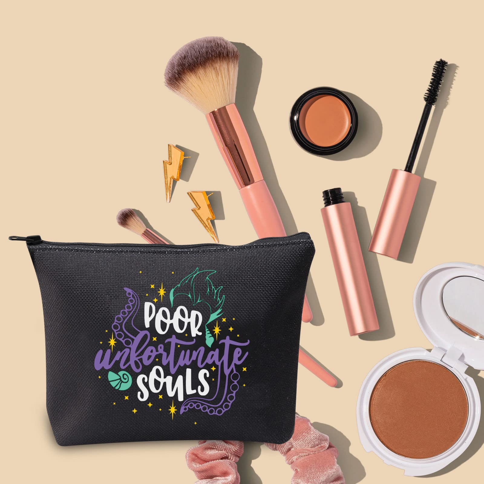 TOBGBE Villains Themed Makeup Bag - Evil Queen Ursula & Sea Witch Design - Perfect for Disney Villains Fans, Cosplay, and Gift Giving