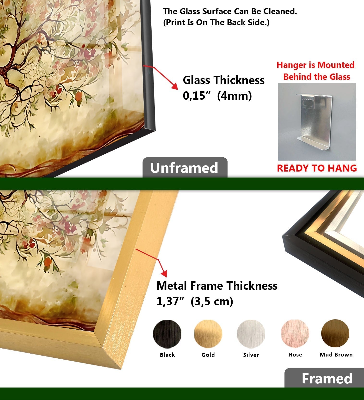Elegant Beige Tree Glass Wall Art - Handmade Modern Home Decor for Living Room, Bedroom & Office - Perfect Gift for Housewarming & Holidays