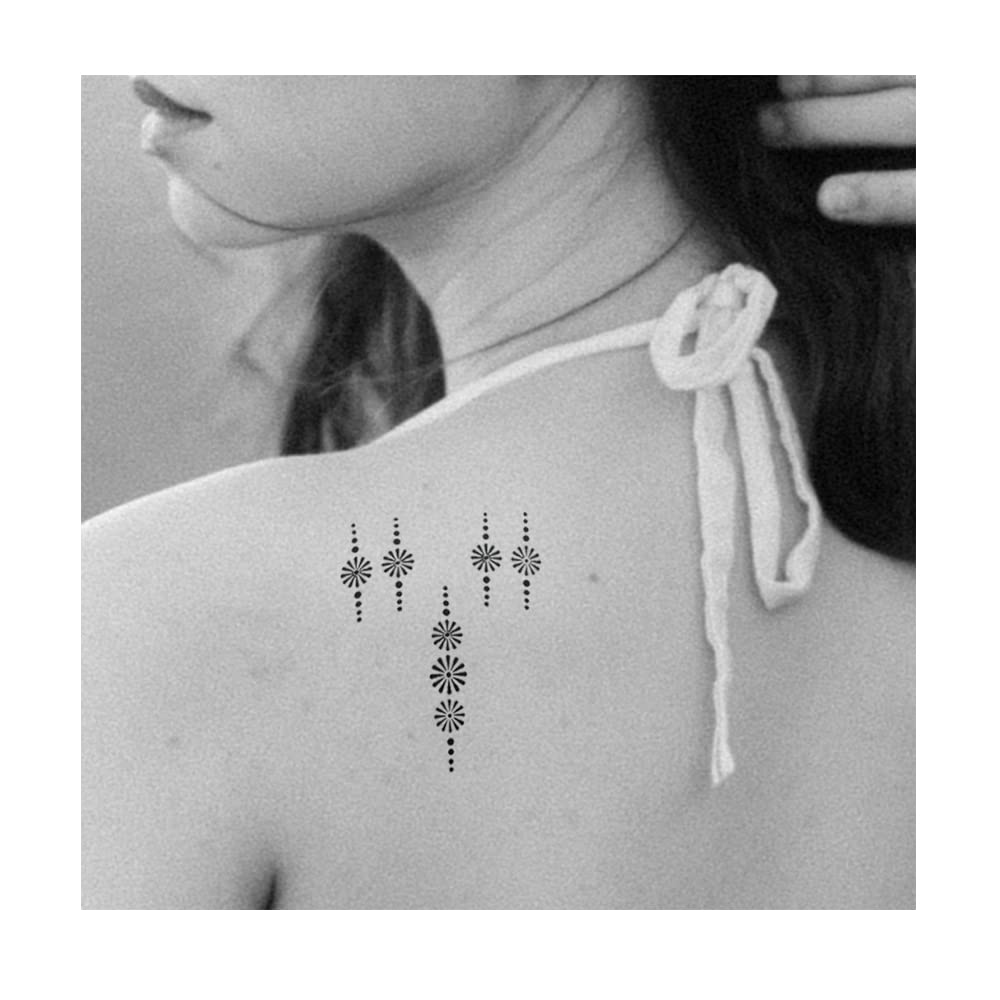 Comet Busters Black Henna Temporary Tattoo Stickers (BT038) - Safe & Easy Body Art for Parties, Festivals & Costume Events