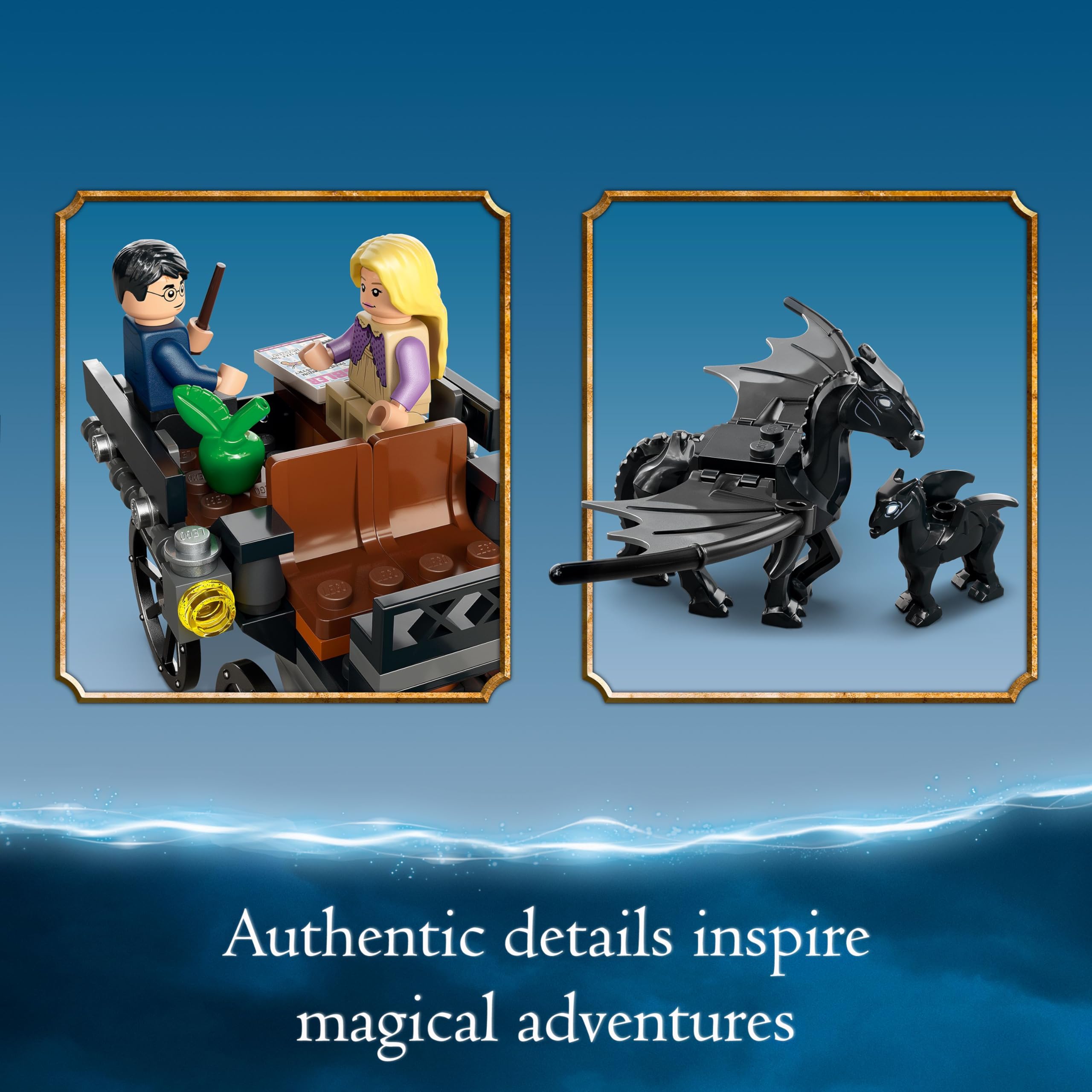 LEGO 76400 Harry Potter Thestral Carriage Hogwarts Toy Set with Minifigures – Magical Building Kit for Kids Ages 7+ | Wizarding World Playset for Creative Play & Collectors