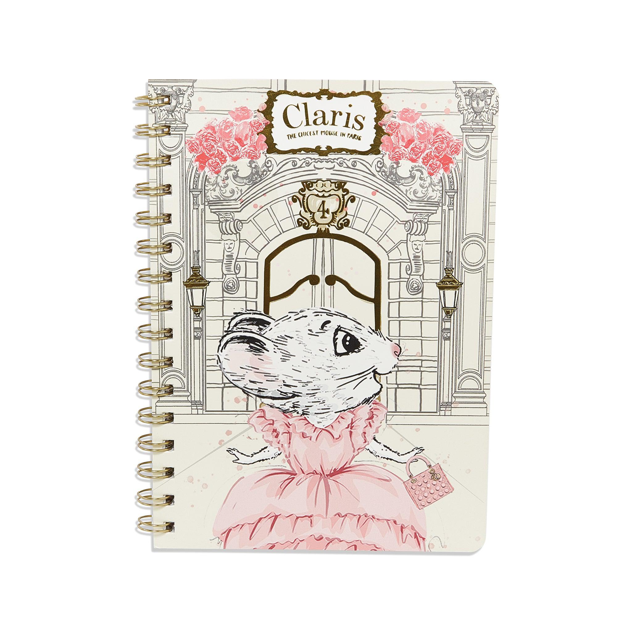Claris The Mouse A5 Spiral Notebook - Cute Animal Design, 80 Sheets College Ruled Paper, Perfect for School, Office & Journaling - Back to School Supplies & Gift Idea