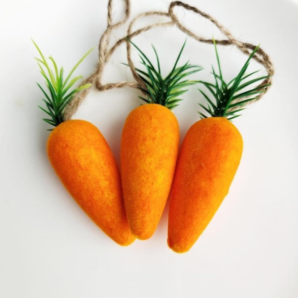 20PCS Easter Hanging Carrot Decorations - Artificial Foam Carrot Ornaments for Easter Party, Home DIY Crafts, Spring Festival Decor (Orange, 20 Pieces) - Perfect for Easter Egg Hunts, Bunny Decor, Spring Wreaths & Table Centerpieces