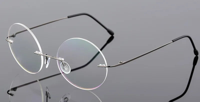 Brightzone Women's Rimless Round Titanium Alloy Eyeglasses 71220 - Lightweight & Durable Glasses for Work, Reading & Fashion