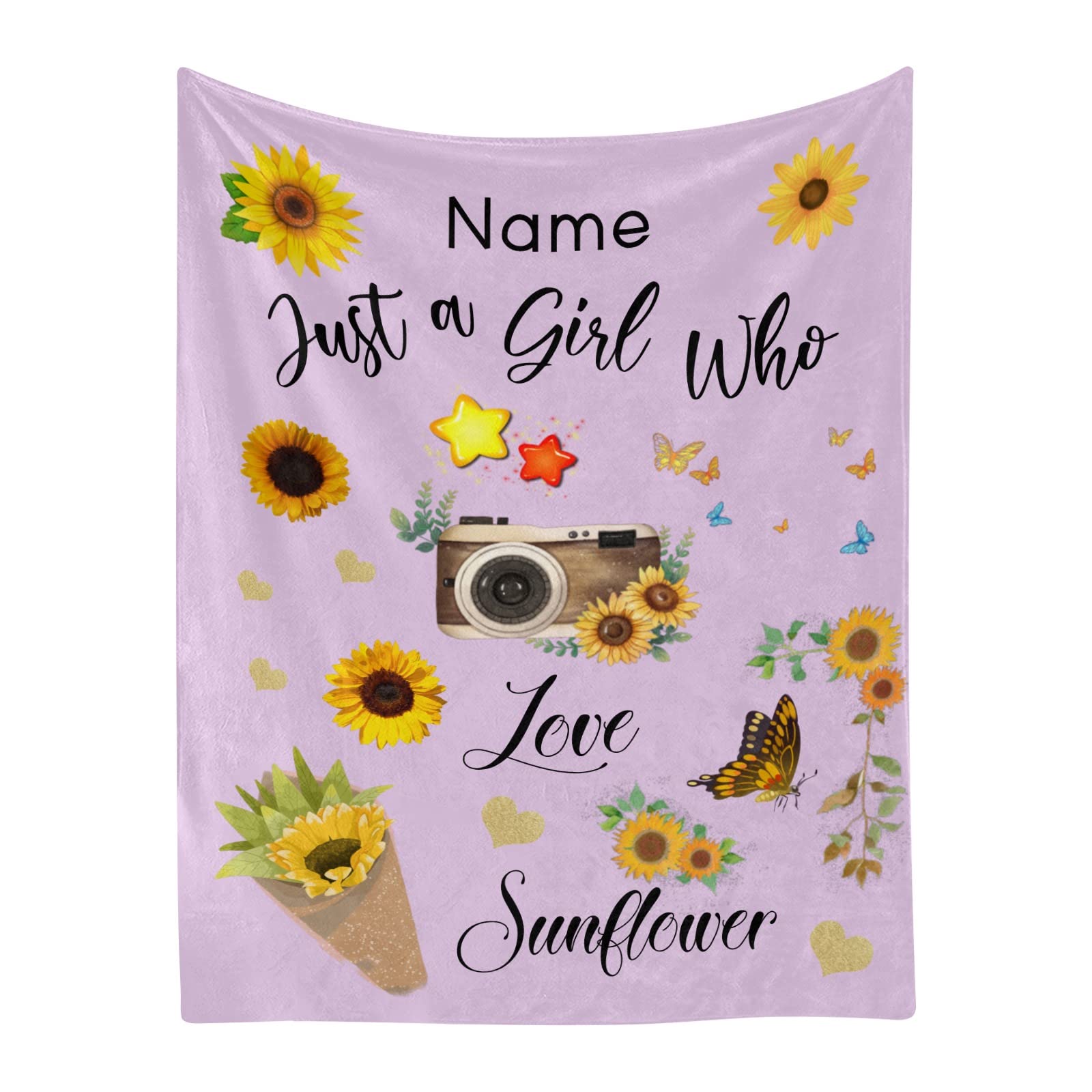 Personalized Sunflower Fleece Blanket 60