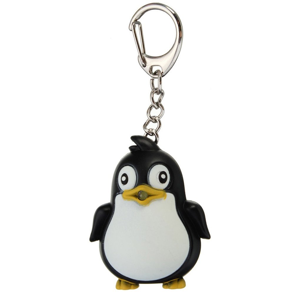 Cute Penguin LED Keychain Light with Sound - Perfect Xmas Gift for Kids