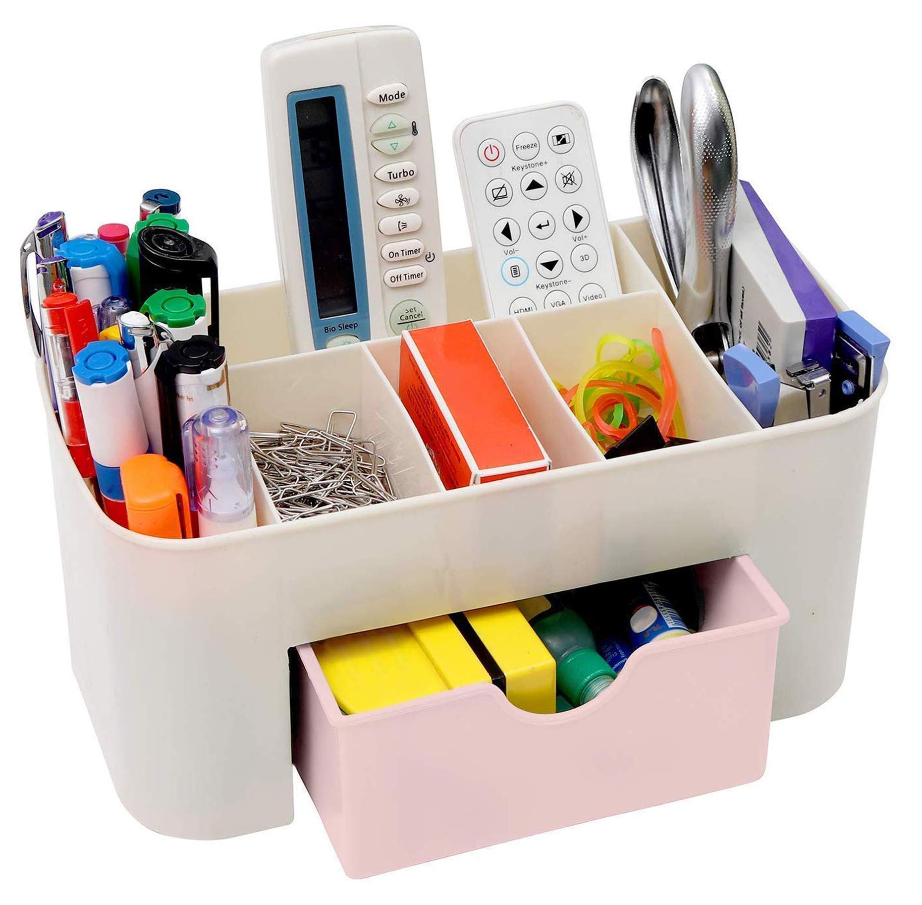 Mezon Plastic Cosmetic Storage Box with Drawers - Multi Color Makeup Organizer for Bathroom Vanity, Bedroom Dresser & Travel | Beauty Accessories Organization