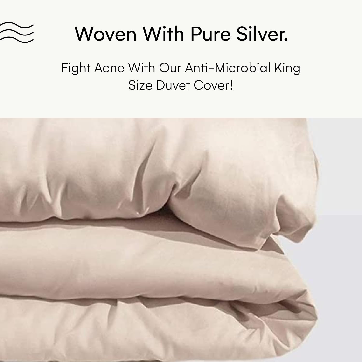 Silvon Anti-Acne Premium Full Size Duvet Cover for Acne Prone Skin - Silver Infused Smart Fabric, Odor & Bacteria Resistant, Breathable Ultra Soft Supima Cotton (Full, Sand) - Perfect for Sensitive Skin & Allergy Relief in Bedrooms
