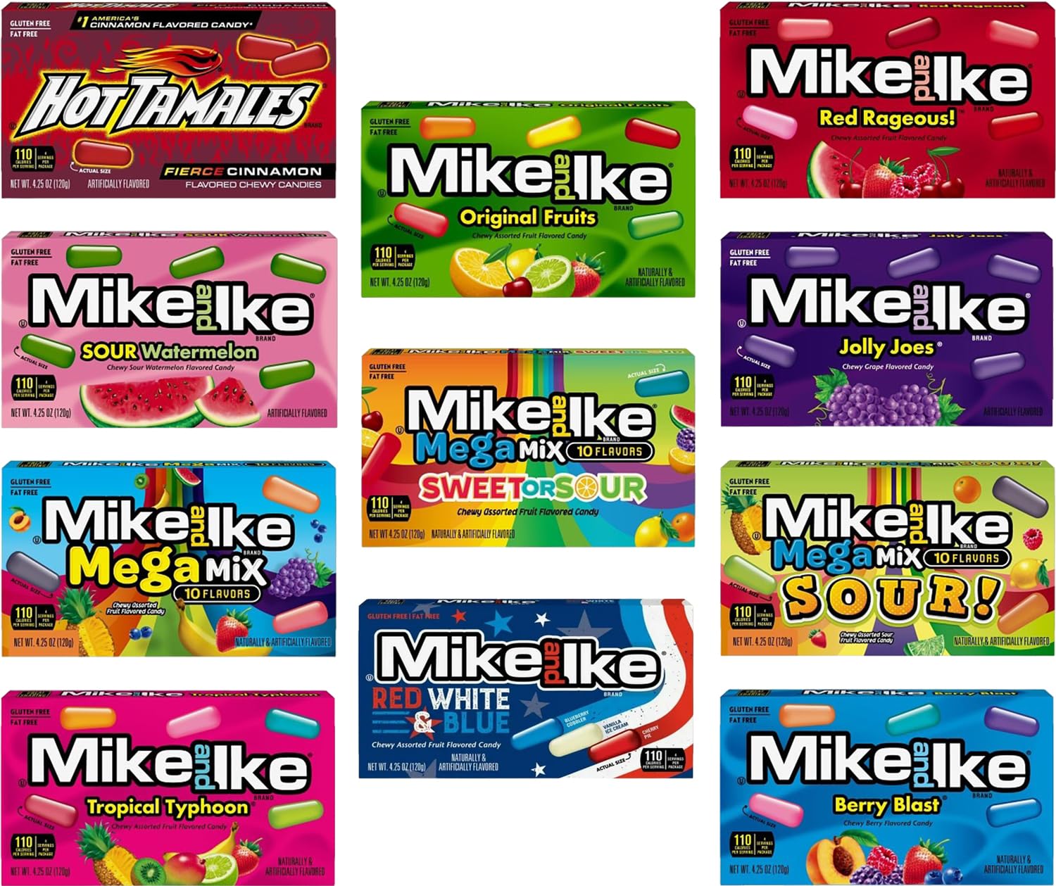 Chewy Candy Variety Pack - 4.25oz Theater Box with 11 Flavors (Limited Edition) | Perfect for Movie Nights, Parties & Office Snacks