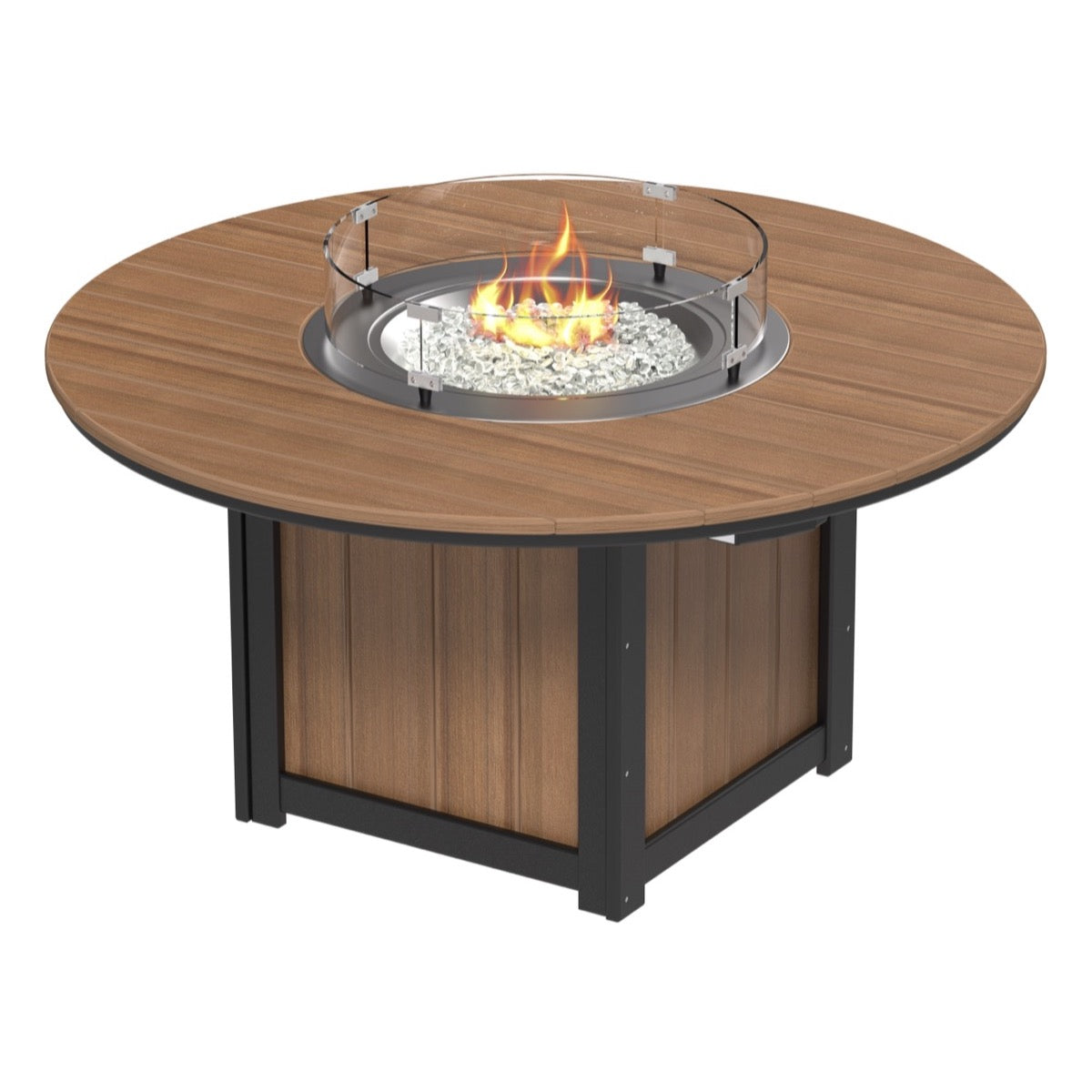LuxCraft 60-Inch Round Outdoor Fire Pit Table - Bar Height Gas Fire Table for Patio, Deck, Backyard - Weather-Resistant Lumin Fire Pit with Glass Beads & Lava Rocks - Perfect for Entertaining & Relaxing