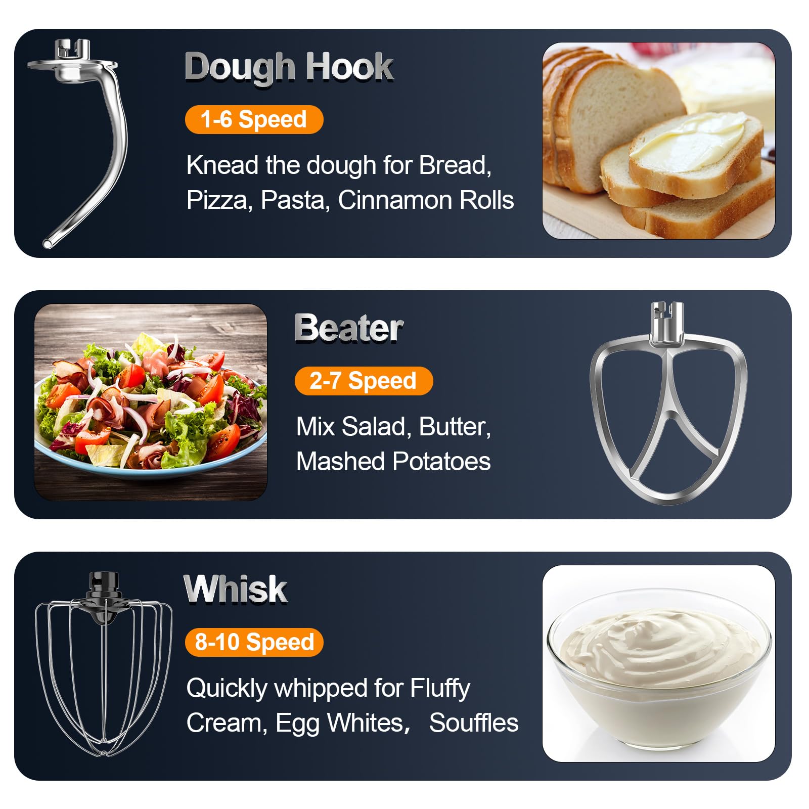 6.5QT 10-Speed Tilt-Head Electric Stand Mixer with Bowl, Dough Hook, Whisk & Beater - Powerful Kitchen Mixer for Baking Cakes, Cookies & Bread - Perfect for Home Bakers & Cooking Enthusiasts - Black