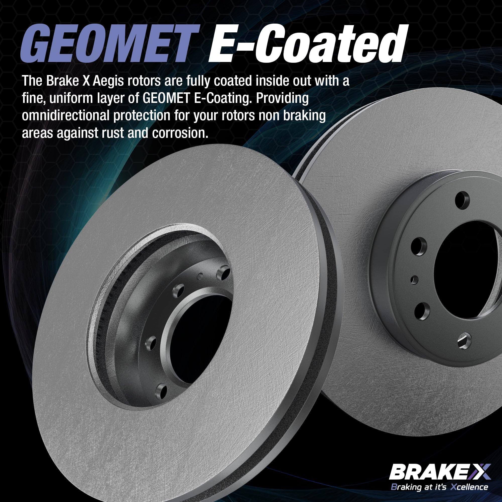 High-Performance Front & Rear Brake Pads and Rotors Kit for 2012-2019 Dodge Journey - AEGIS GEOMET Coated Rotors & Alpha Ceramic Pads | Perfect for City Driving, Highway Commuting & Heavy Load Towing