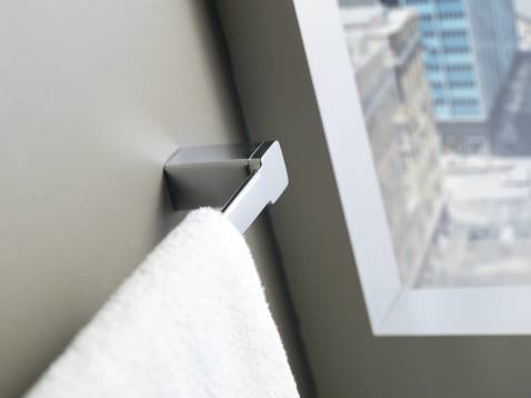 90 Degree 24-Inch Chrome Towel Bar - Moen YB8824CH - Perfect for Bathroom, Shower, and Spa Organization
