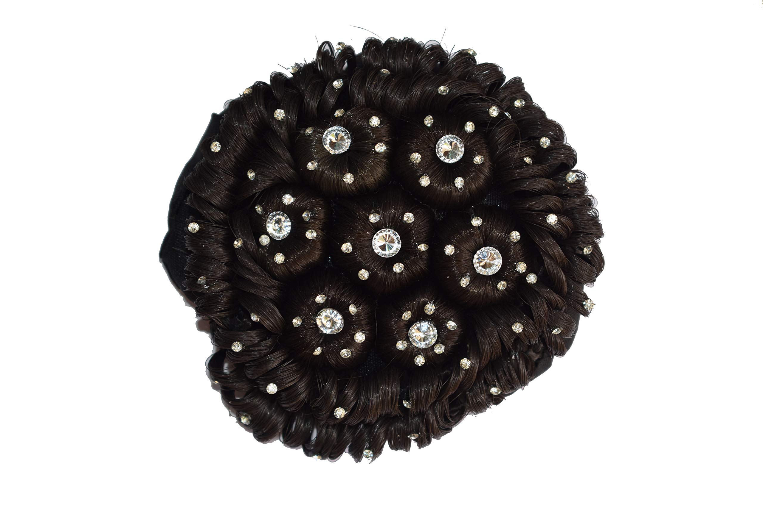 GadinFashion Stone Design Juda Hair Extensions for Women & Girls - Brown Bun Hair Styling Accessory | Perfect for Weddings, Parties & Special Occasions
