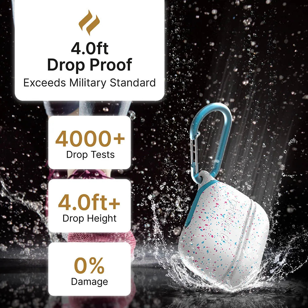 Apple AirPods Pro (2nd Generation & 1st Gen) Waterproof Protective Case with Carabiner Clip - Perfect for Running, Hiking & Outdoor Activities