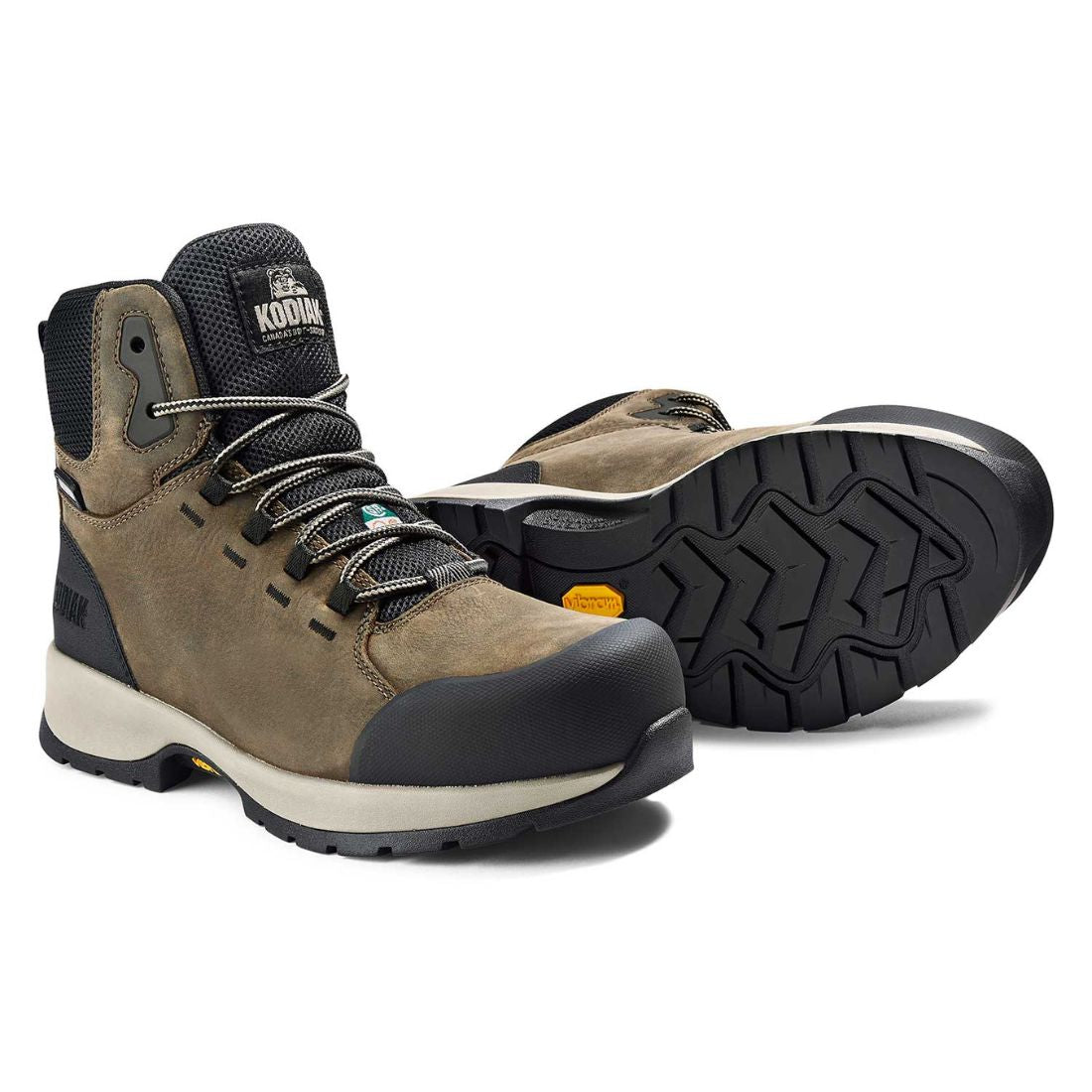 Kodiak Quest Bound Mid Women's Size 6 Waterproof Composite Toe Work Boots 837AFS - Brown | Slip Resistant Safety Shoes for Construction, Hiking & Outdoor Work