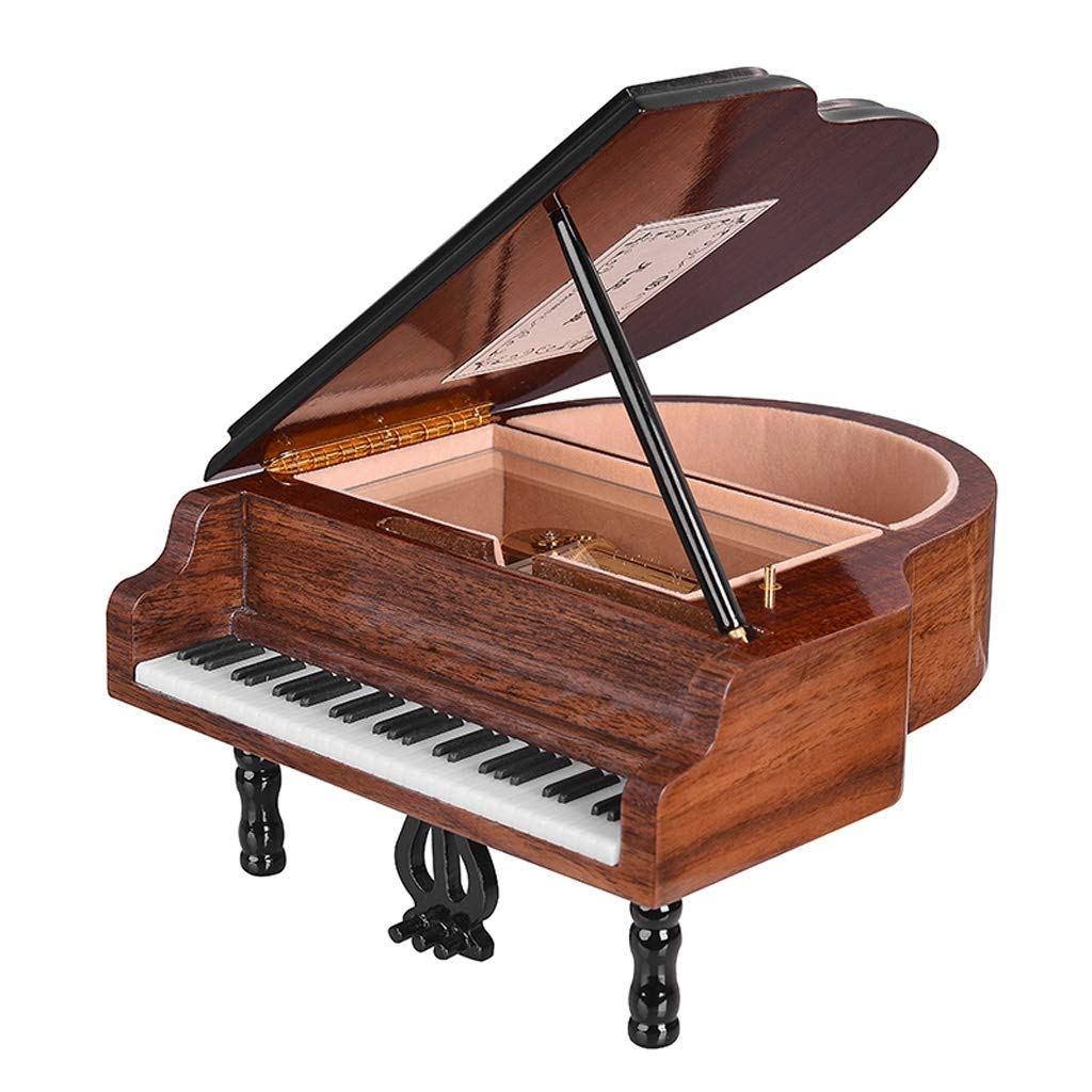 AVEO Wooden Walnut Music Box - 50 Tone Piano Musical Jewelry Box | Perfect Christmas, New Year & Birthday Gift | Romantic Home Decor & Keepsake Storage