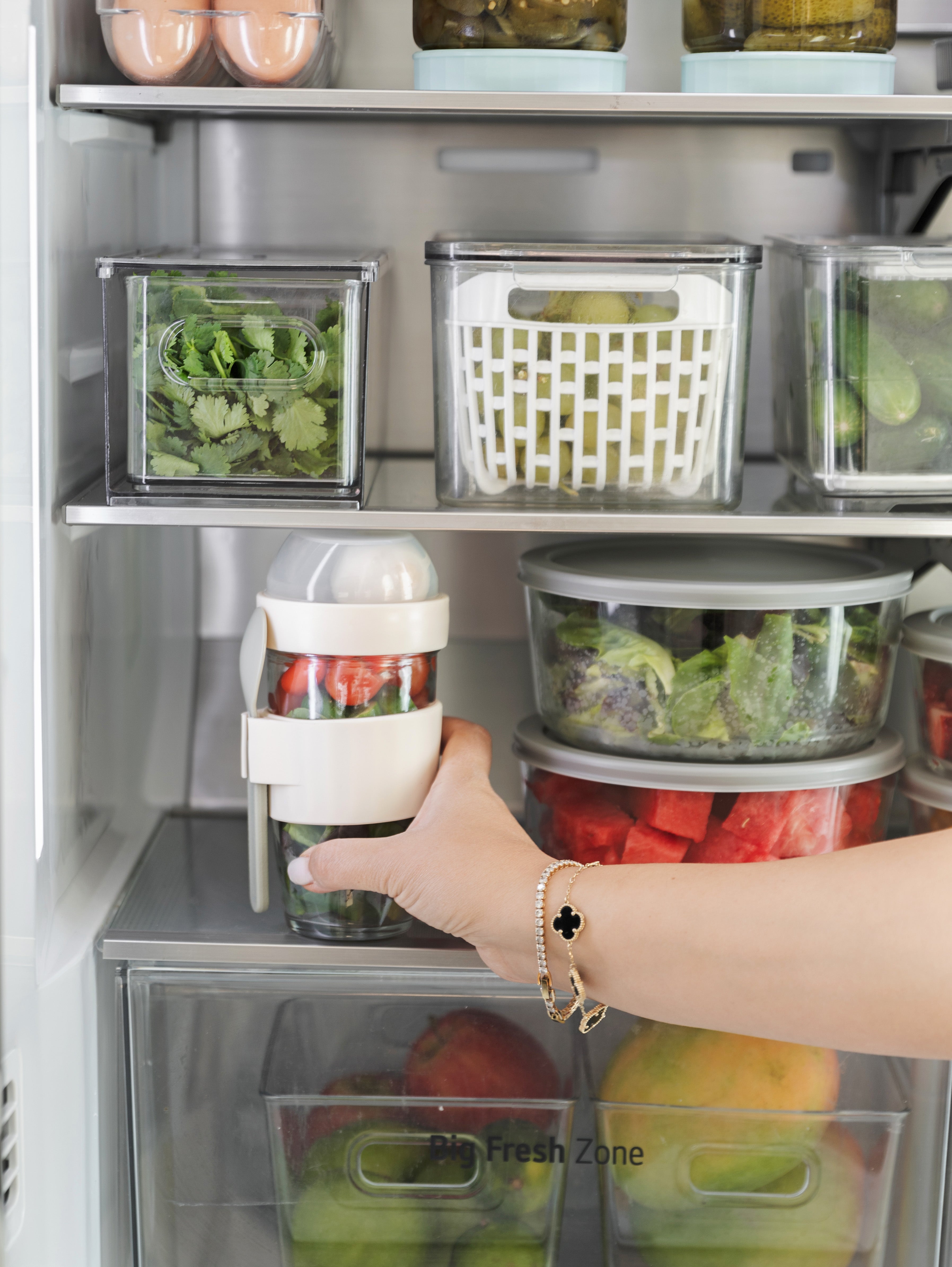 Portable Travel Jar with Spoon and Compartment - Perfect for Snacks, Salads & On-the-Go Meals