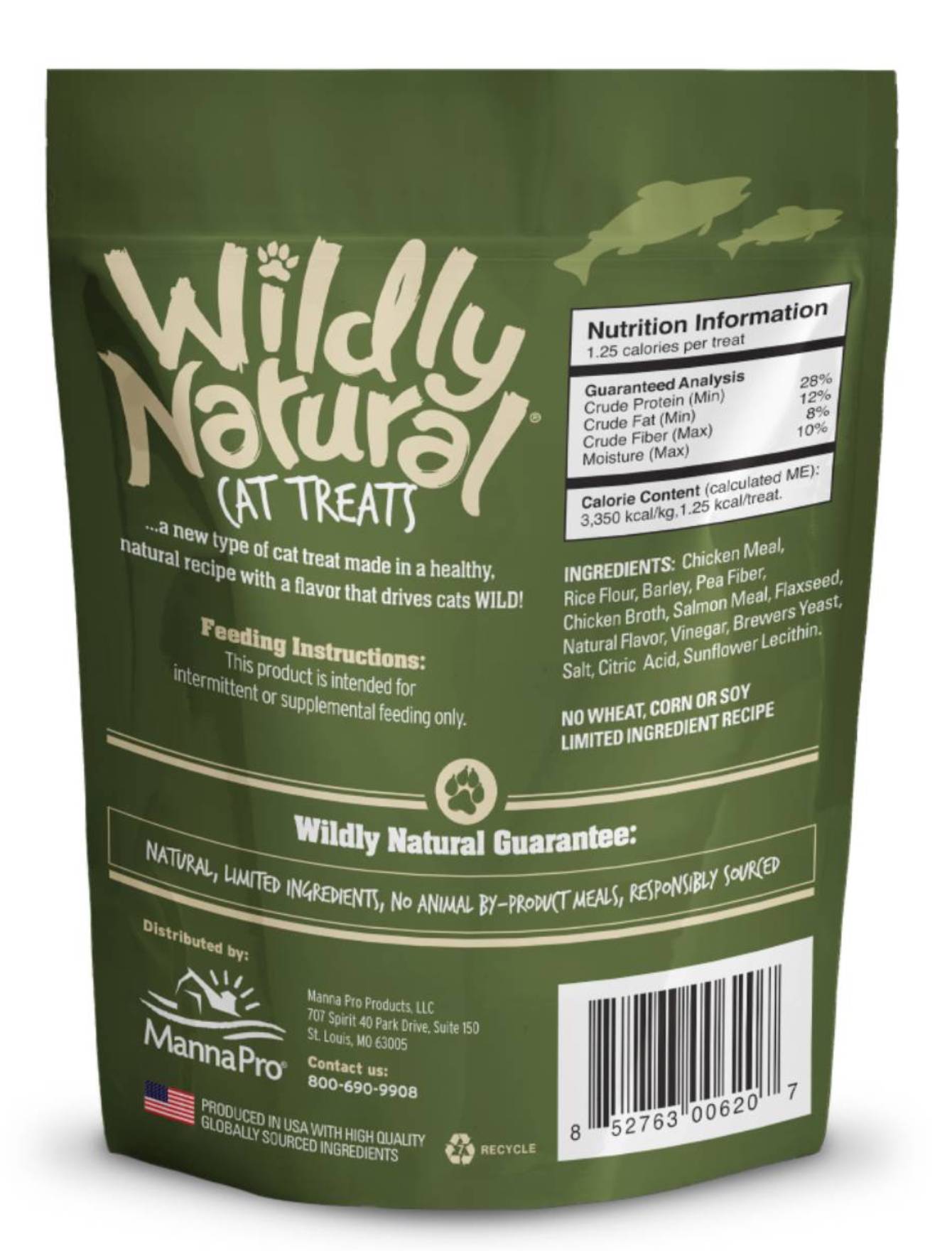 Fruitables Wildly Natural Salmon Cat Treats 2.5oz - Grain-Free, Healthy Snacks for Cats - Perfect for Training, Rewards & Bonding with Your Feline Friend