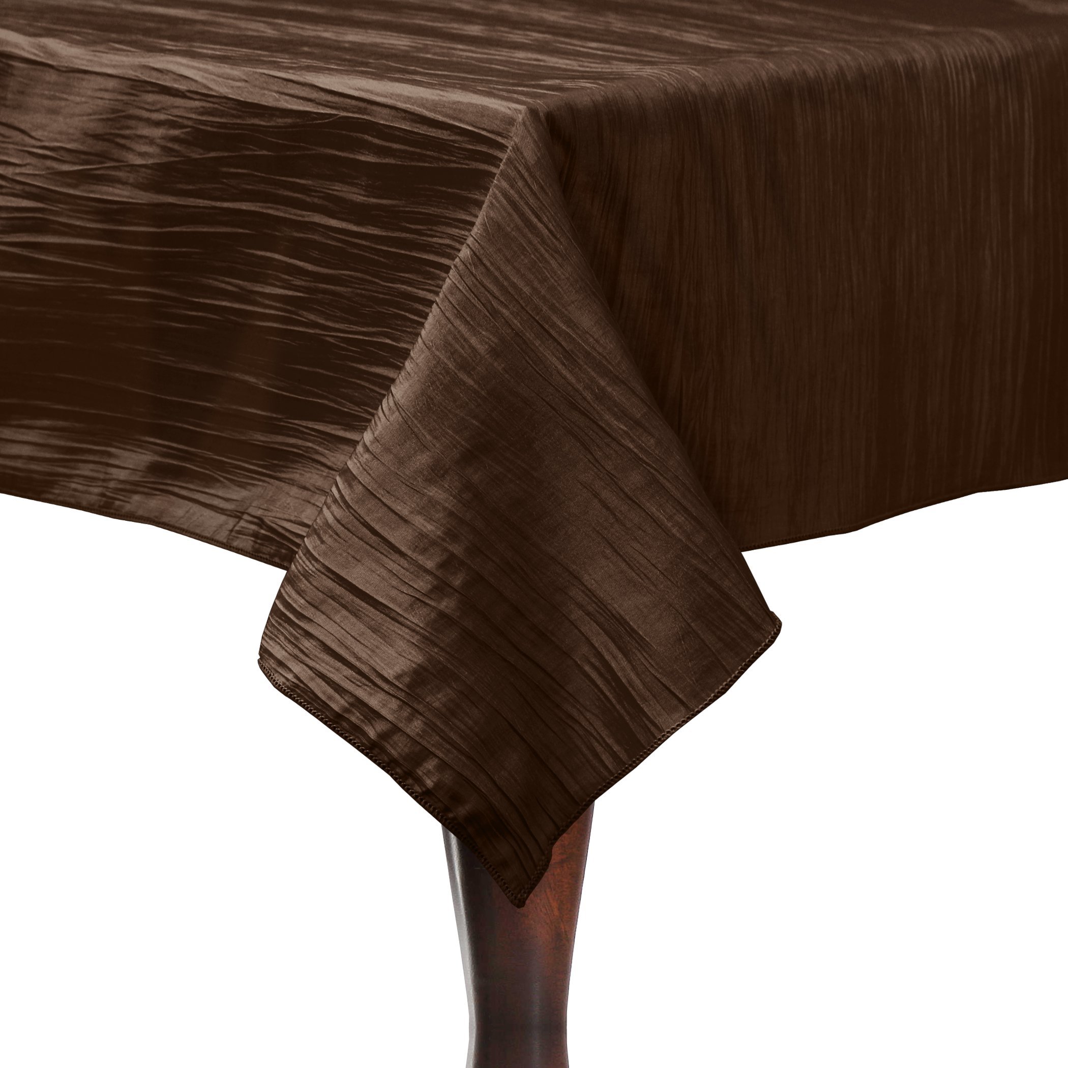 Crinkle Taffeta Tablecloth 90x90 Inch Brown for Elegant Dining