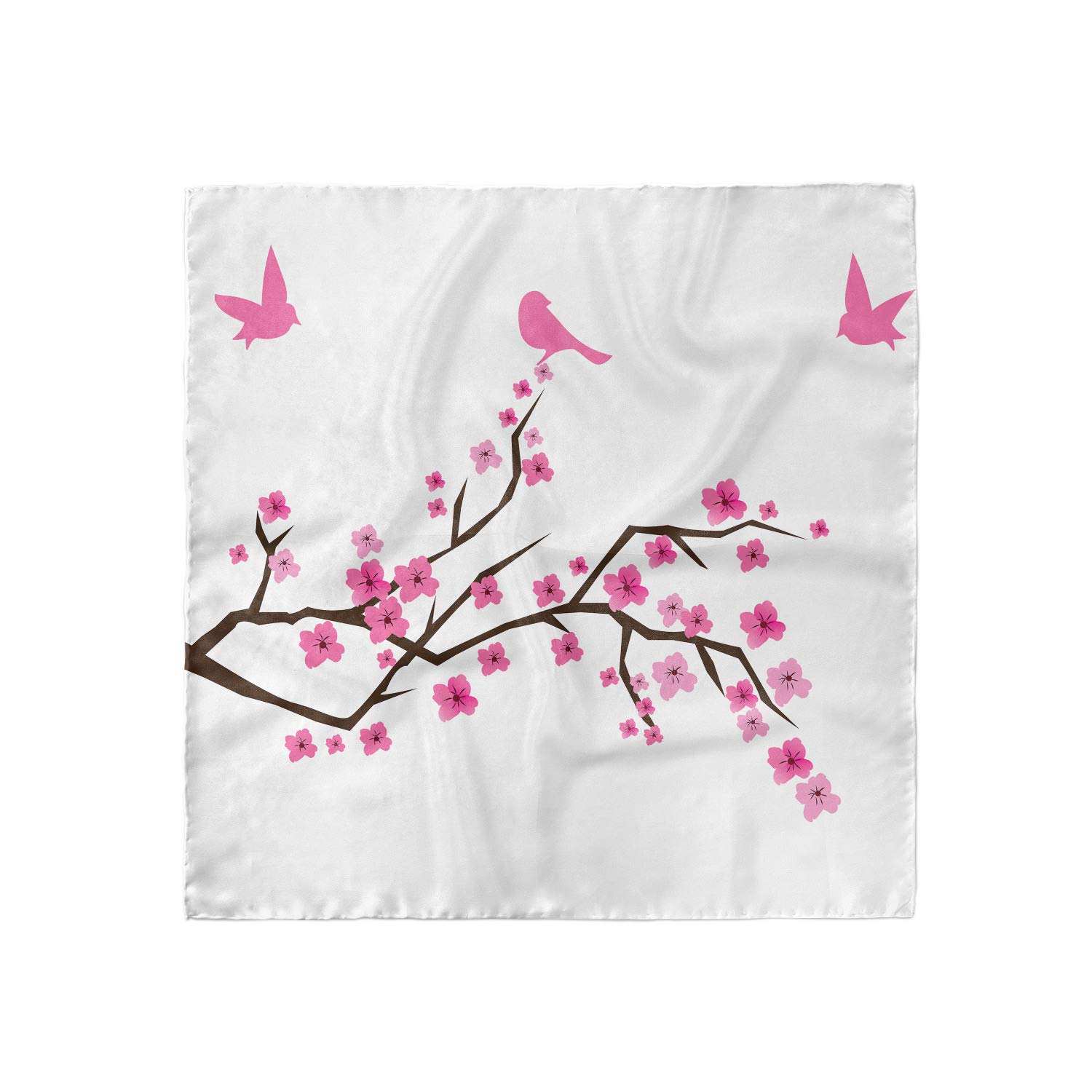 Ambesonne Floral Headscarf - Japanese Cherry Blossoms Print Hijab Scarf for Women, Lightweight Fashion Accessory for Spring & Summer, Perfect for Beach, Travel and Everyday Wear